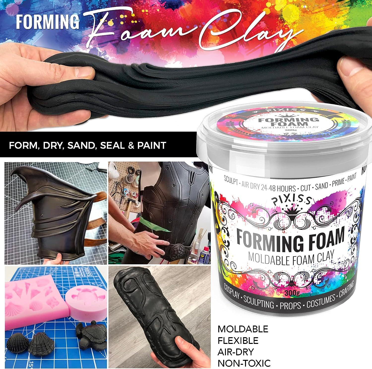 Foam Clay Air Dry Foam Modeling Clay - Cosplay Soft Clay for Slime Add Ins  Molding Clay for Sculpting with Eva Foam - 300 Gram Black Air Dry Clay