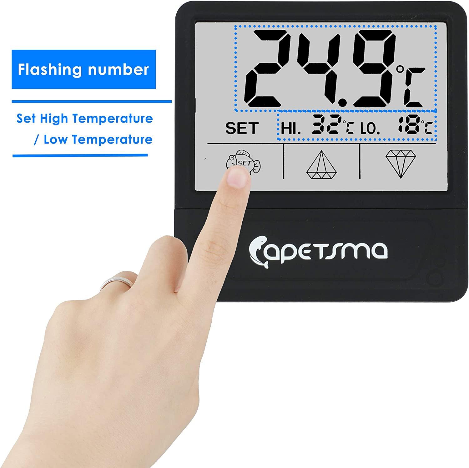 capetsma Aquarium Thermometer Digital Fish Tank Thermometer Large