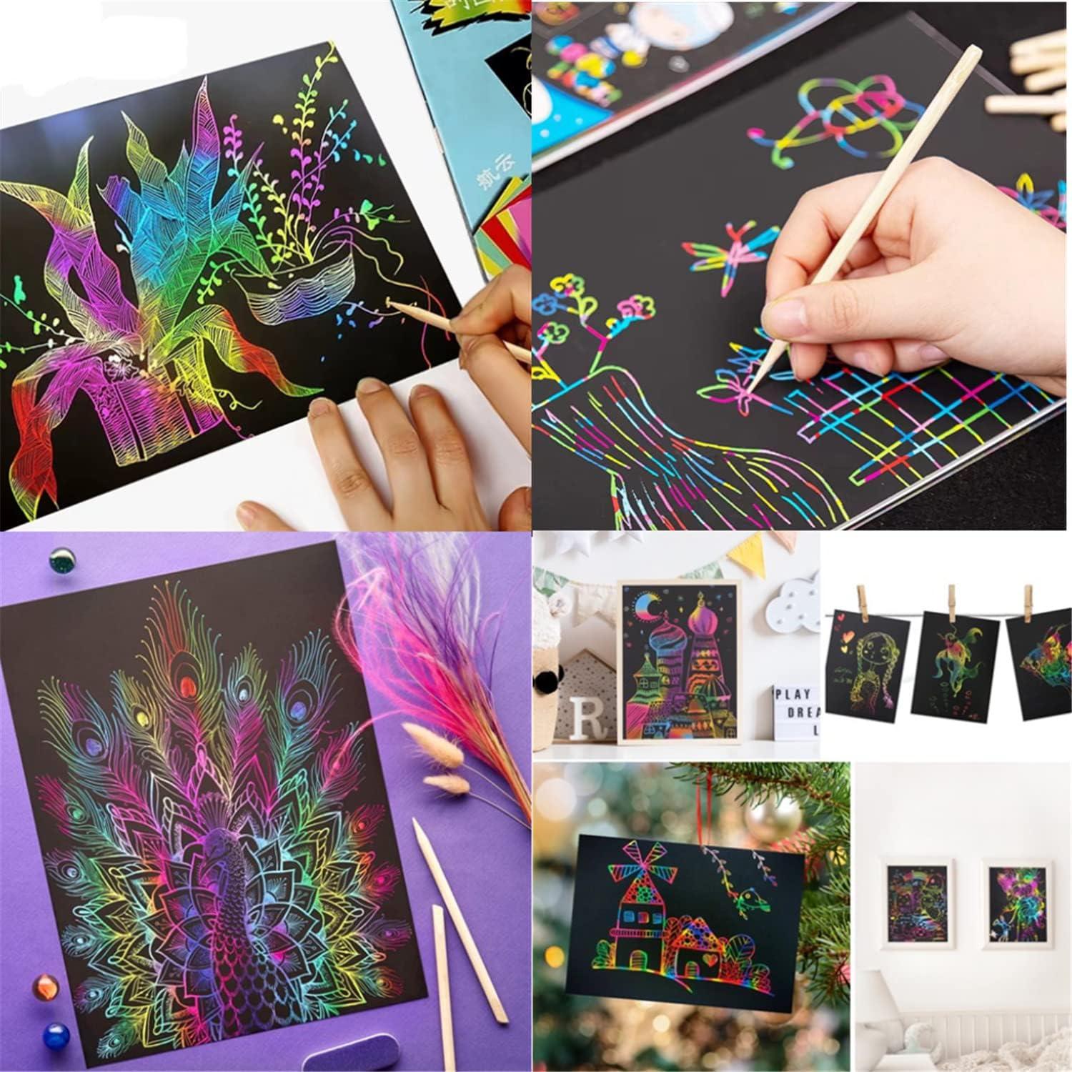  Scratch Painting Rainbow Scratch Art, Crafts for