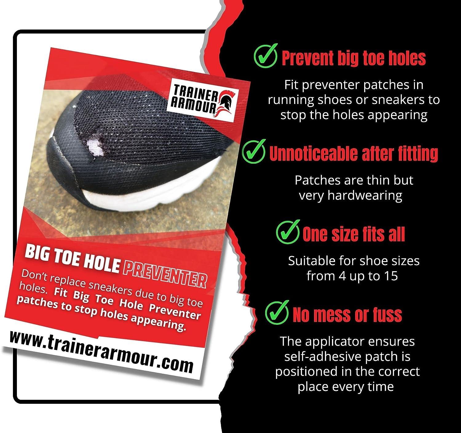 Shoe Toebox Toeburst Blowout Hole Prevention Insert/Patch (Black)