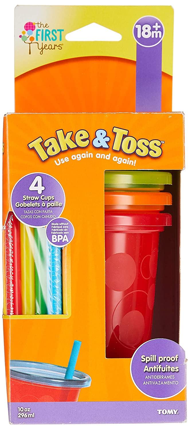 Spill-Proof Straw Cups 10oz 4pk Take and Toss Colors May Vary Kids Reusable  Cup