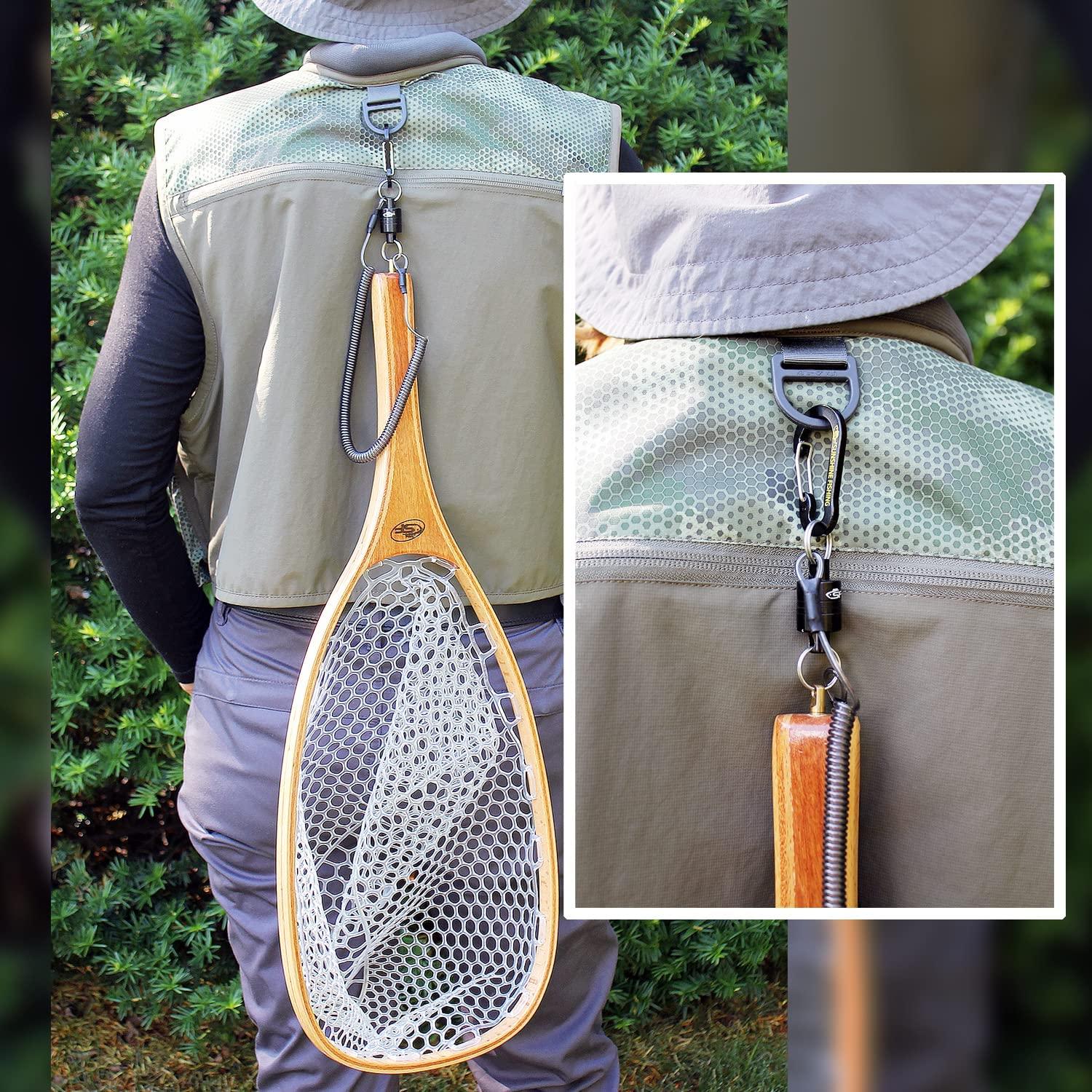 SF Fly Fishing Landing Net with Magnetic Release Curved Handle