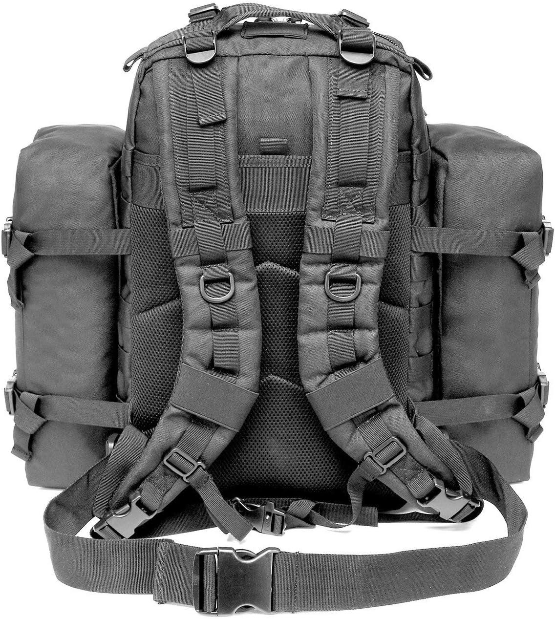 Military Tactical Backpack with 2 Detachable Packs, Army Assault Pack,  Large Fieldline Molle Bag, Polyester Tactical Bag 50L (with 2 detachable  bags) Black