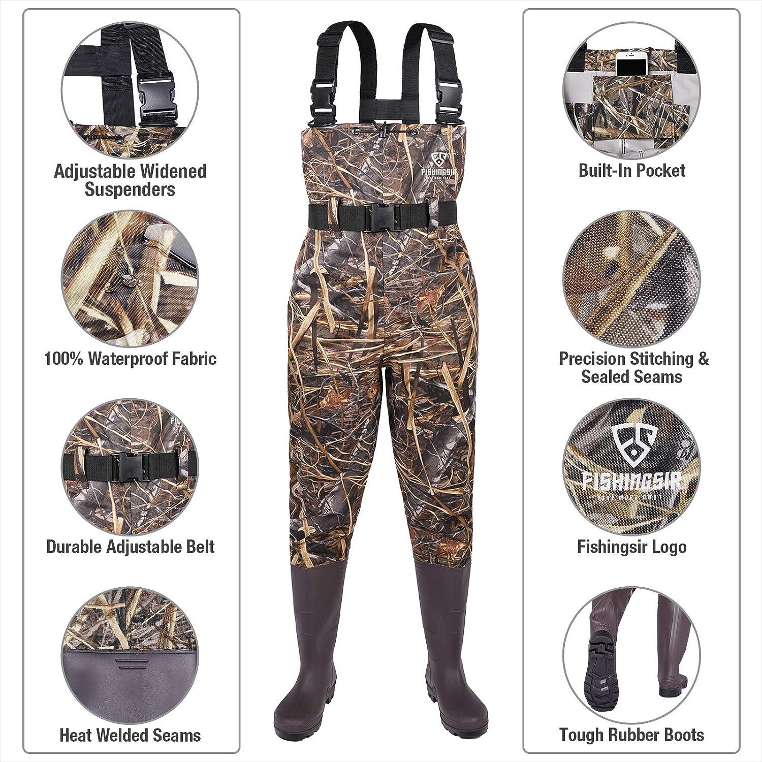 Fishing Waders Dry Suit Hunting Waterproof Chest Waders with Boots and Belt  UK