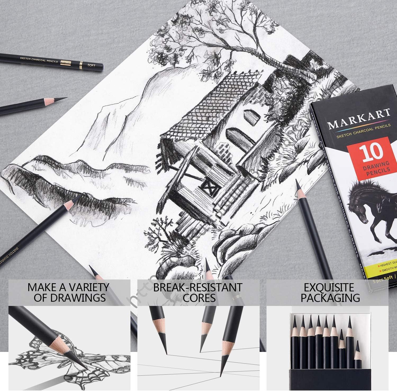 Set Professional Drawing Sketch Art Kit Artist Pencils Pencil Sketching Art  Set | eBay
