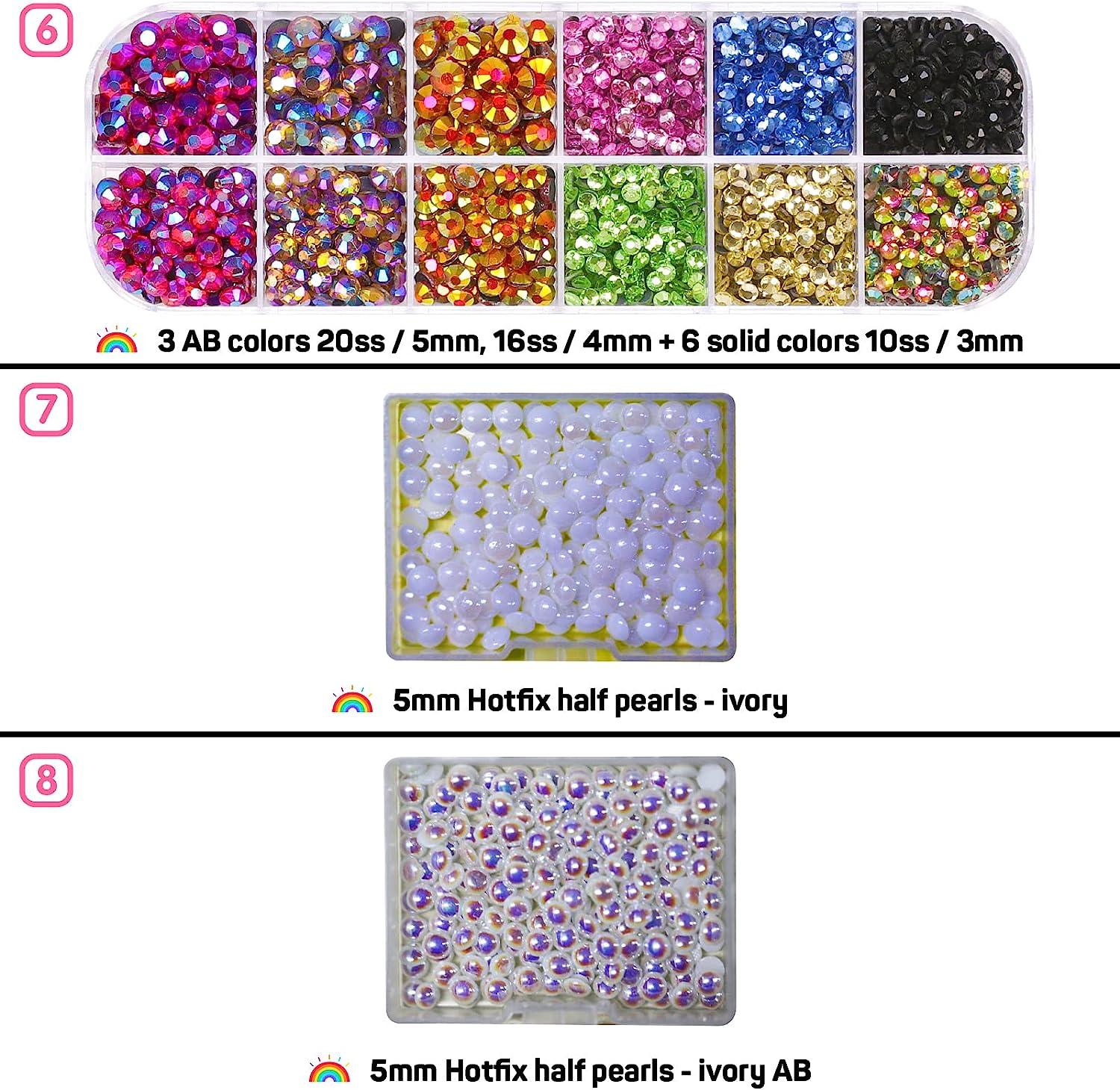 Worthofbest 5mm SS20 Hotfix Rhinestones for Fabric, Clothing, Clothes,  Cardstock, Leather and Wood - 15 Colors