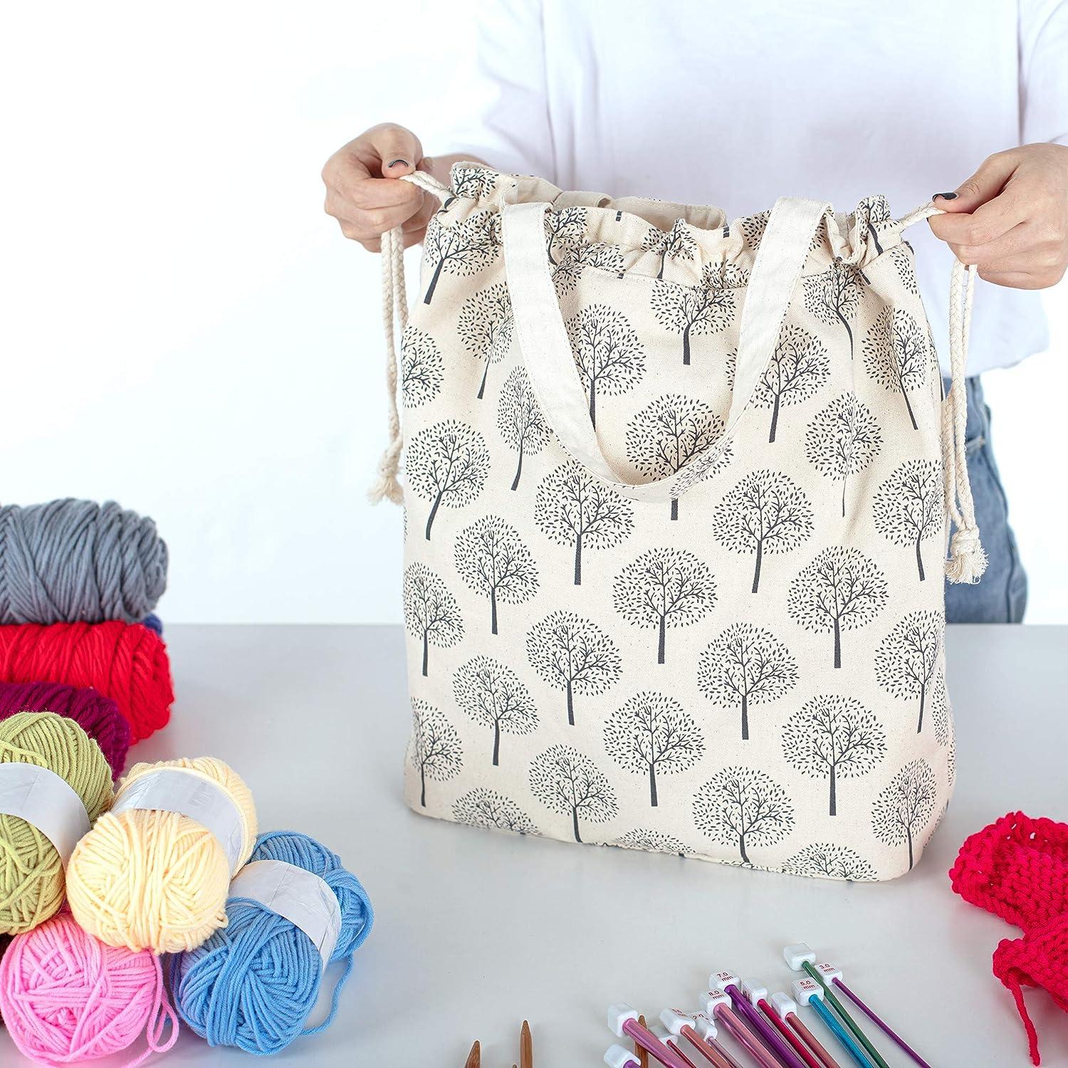  Teamoy Knitting Bag, Yarn Storage Tote Bag with Inner