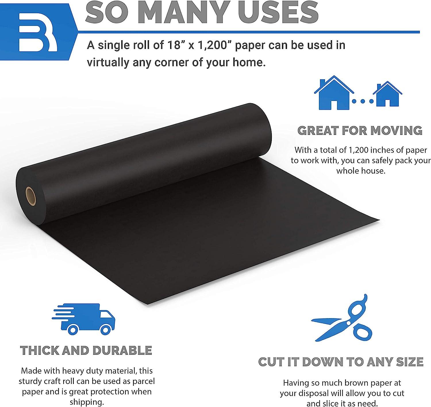 DIY Crew Black Paper Roll 18 by 1800 Inches (150 Feet) - Use It As Black Construction Paper, Black Poster Board, Black Wrapping Paper, Bl