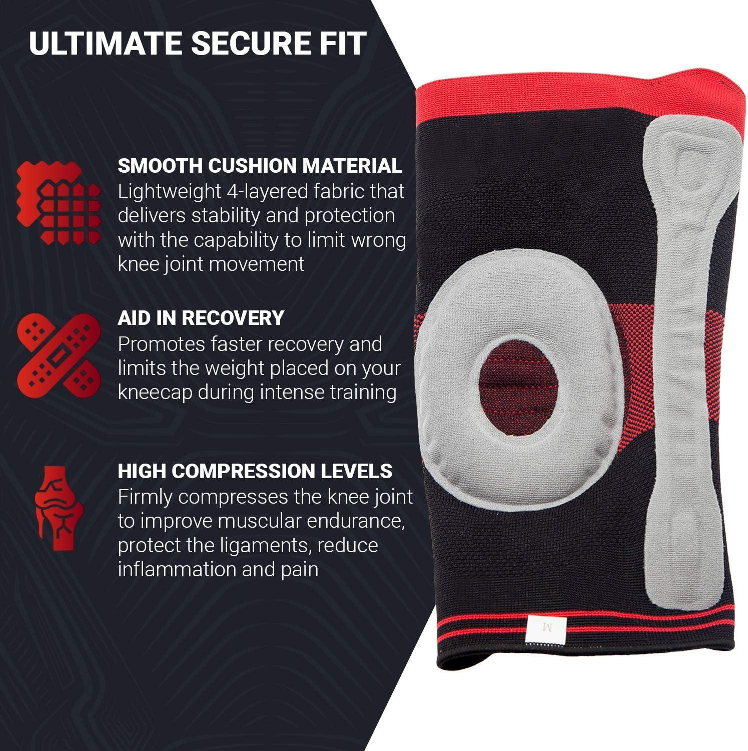 UFlex Athletics Knee Brace Support Sleeve with Side Stabilizers