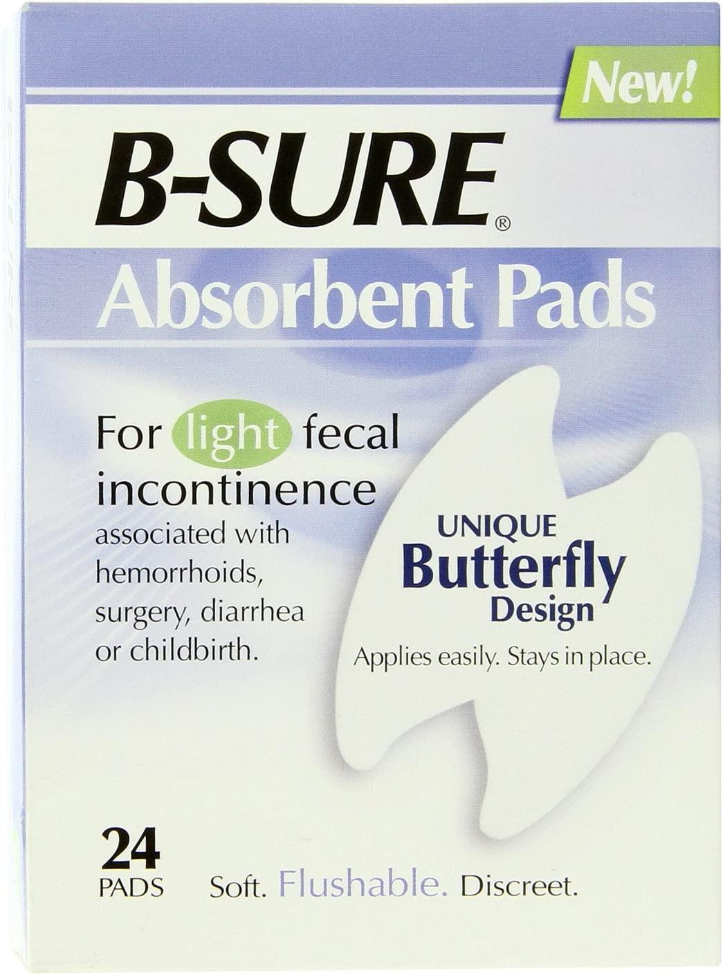 B-Sure Anal Leakage Pads, Case/288 (12 Boxes of 24 pads) 