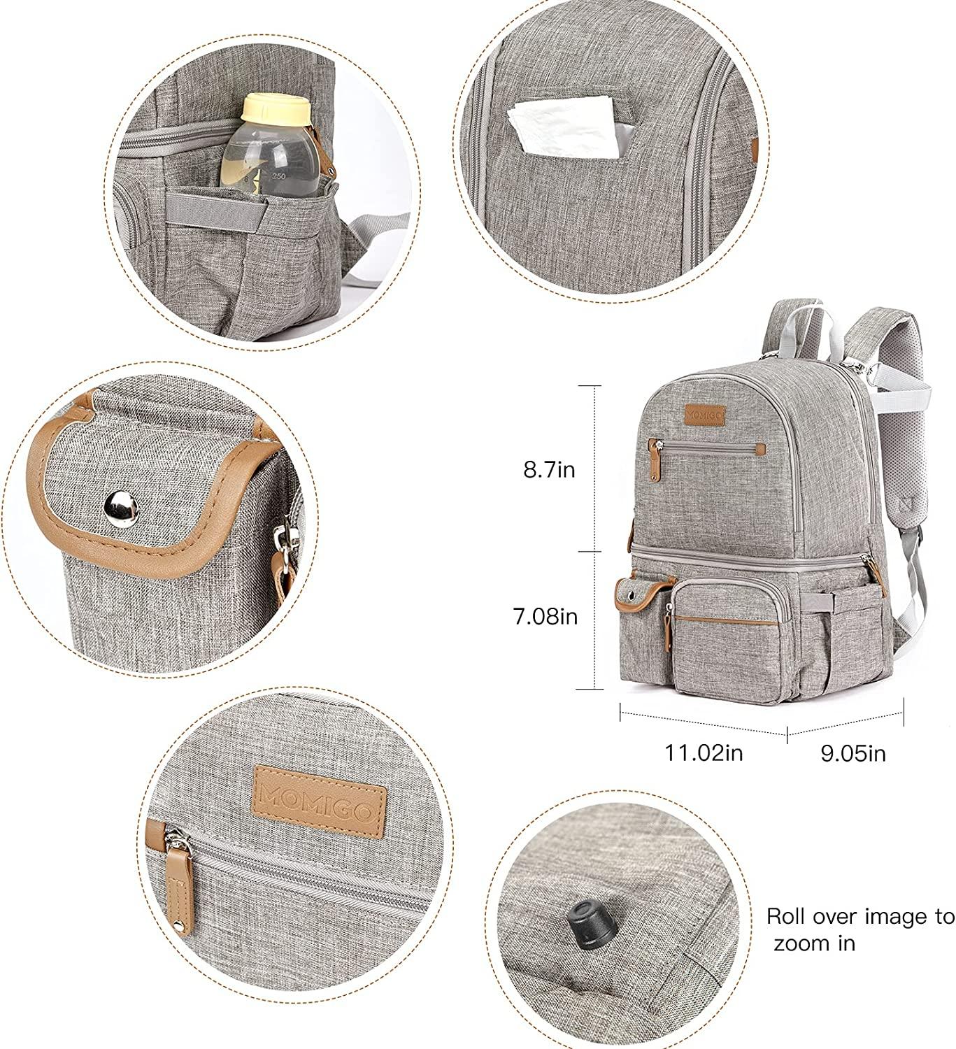 Backpack Milk Cooler Portable Insulation Bag Ice Mommy Pack Breast Milk  Preservation-light green