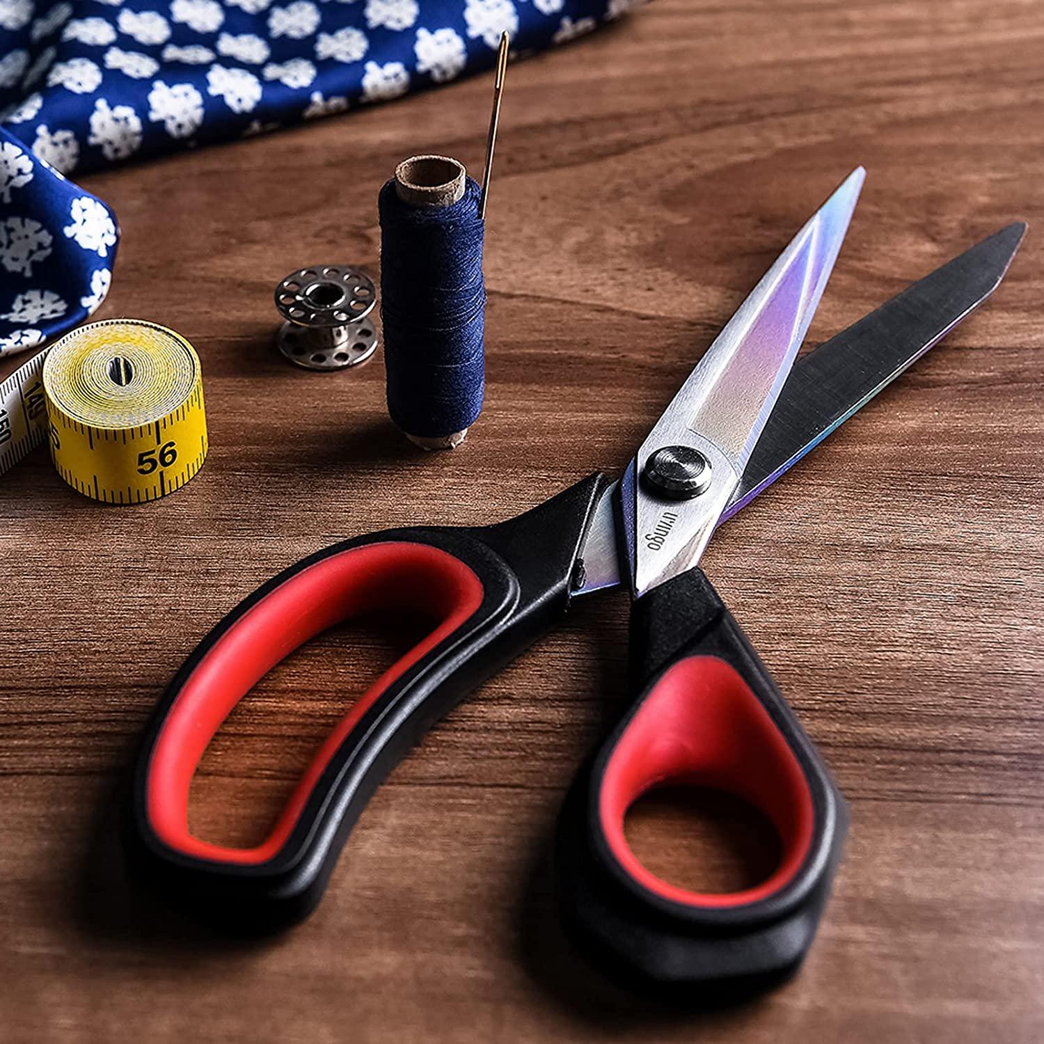 LIVINGO 8 Premium Scissors for Office, Multipurpose Titanium Non-Stick  Craft Scissors for DIY, Sharp Stainless Steel Blades Comfort Grip, 3 Pack