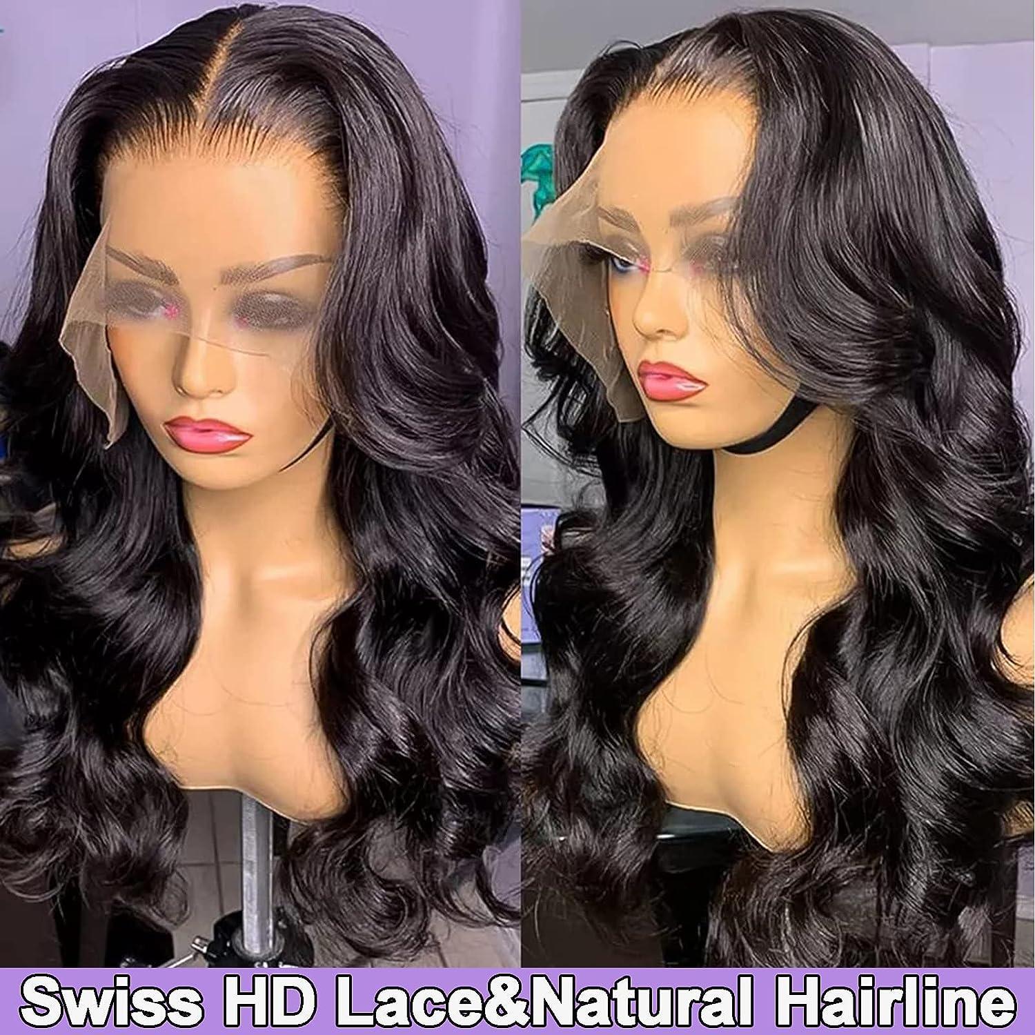 SUNRYERC Body Wave Lace Front Wigs Human Hair Pre Plucked 13x4 HD