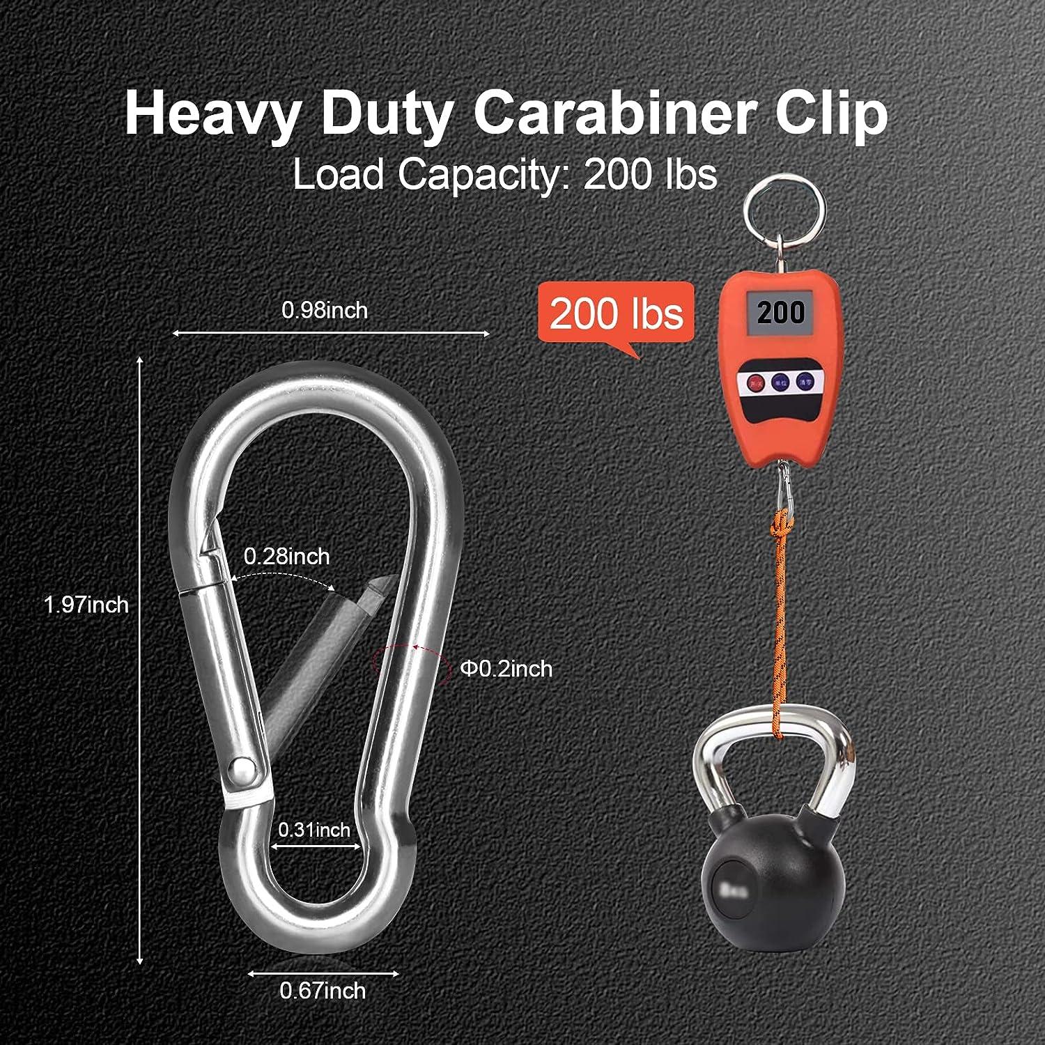 small & large CARABINER CLIPS with SCREW LOCK, Non Rusting STAINLESS STEEL  Hooks