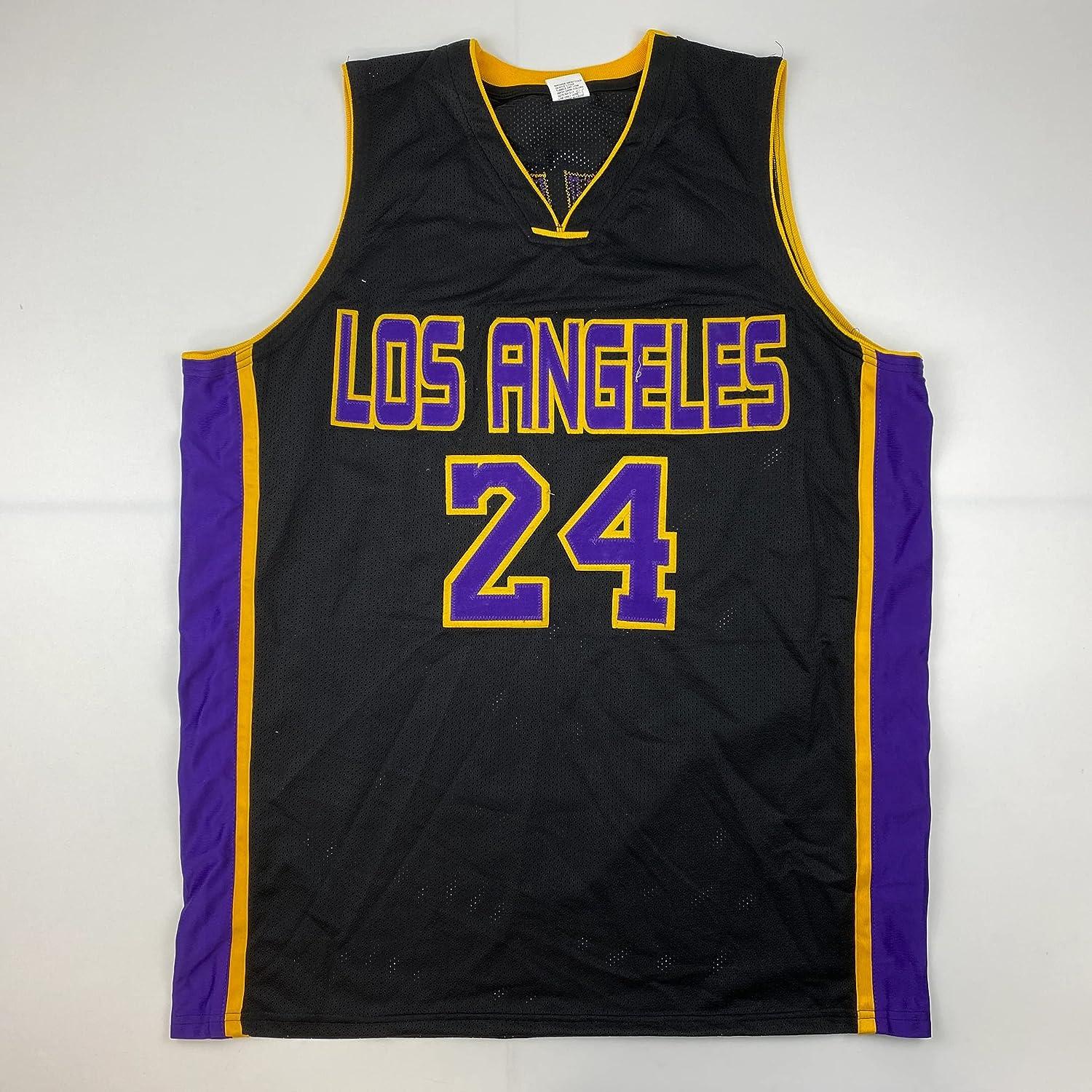 Facsimile Autographed Kobe Bryant #8 Los Angeles LA Yellow Reprint Laser  Auto Basketball Jersey Size Men's XL