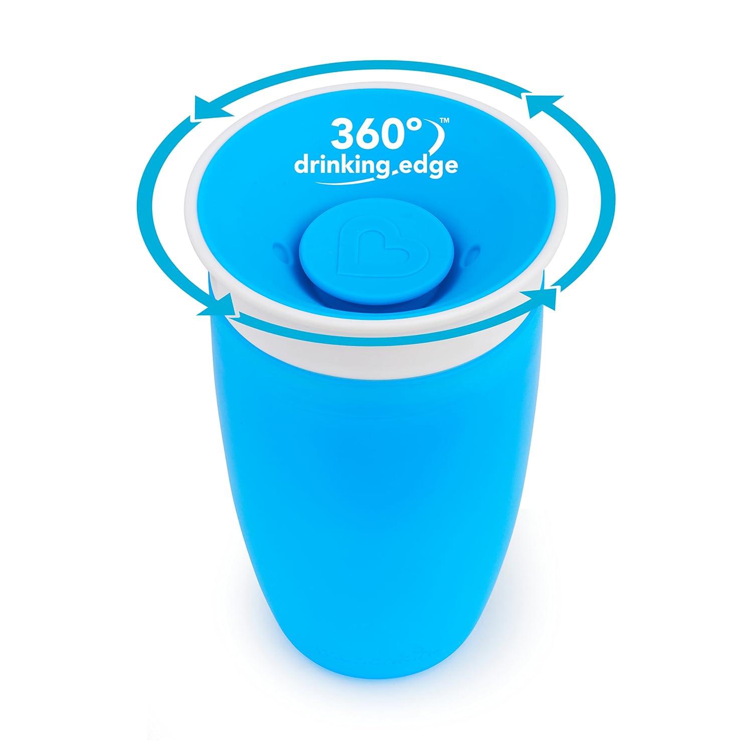 Munchkin® Miracle® 360 Trainer Sippy Cup with Handles, Spill Proof, 7  Ounce, 2 Pack, Green/Blue