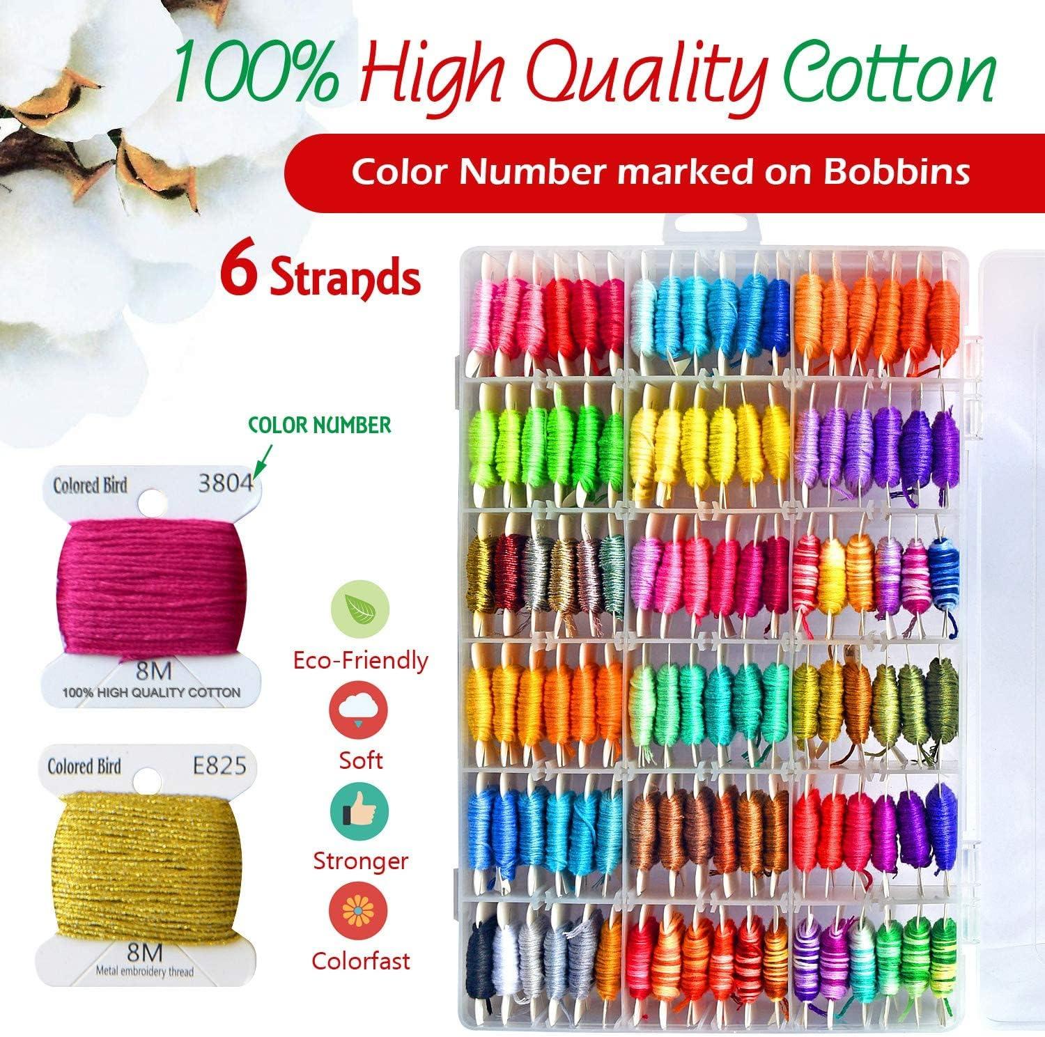 200 Colors Embroidery Thread Floss Set Including Cross Stitch
