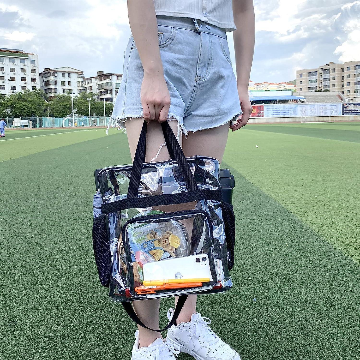 Plastic Clear Tote Bag Clear Bag Stadium Approved PVC Shopping Bag Clear  Beach Bags Sports Fan Tote Bags with Handles for Gym Work School - China Clear  Bag and Transparent Bag price
