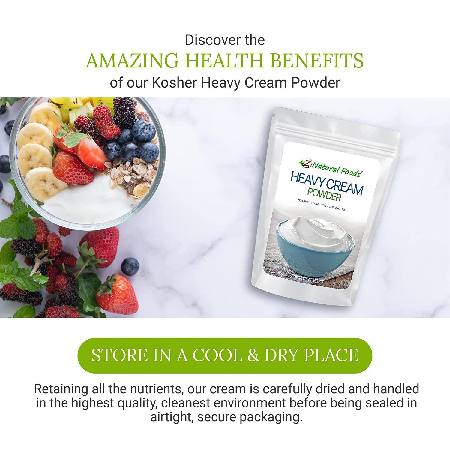 Z Natural Foods Heavy Cream Powder, Nutrient-Rich, Delicious Dry