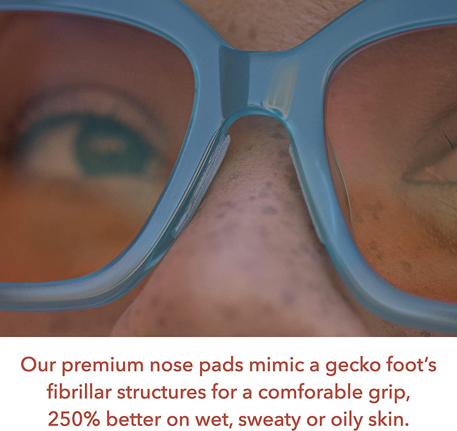 Setex Gecko Grip 1mm Anti Slip Eyeglass Nose Pads, (5 Clear Pair) USA Made,  Innovative Microstructured Fibers, 1mm x 7mm x 16mm 5 Clear Pairs