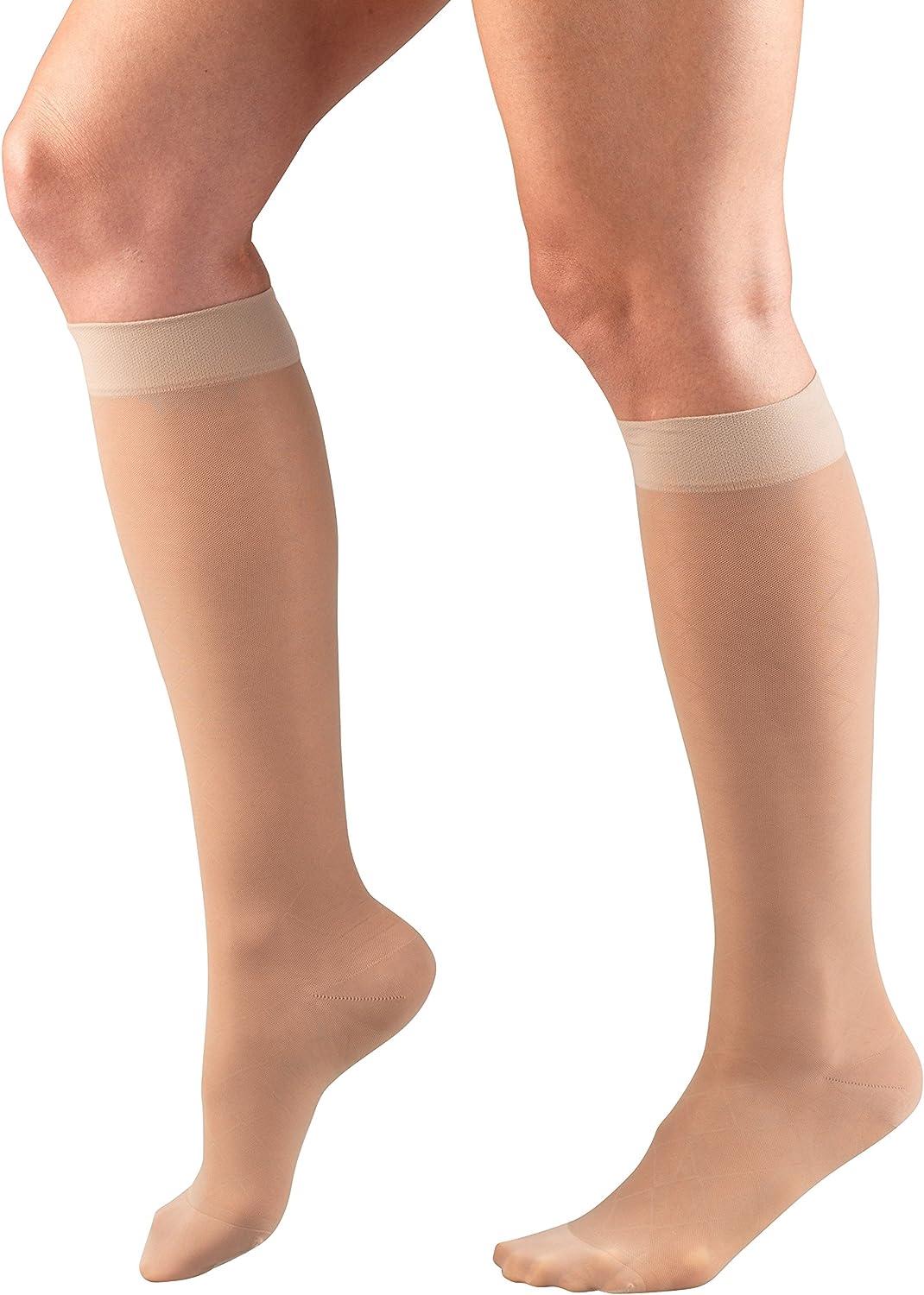 Truform 20-30 mmHg Compression Stockings for Men and Women, Thigh High  Length, Dot Top, Closed Toe, Black, X-Large : Truform: : Health &  Personal Care