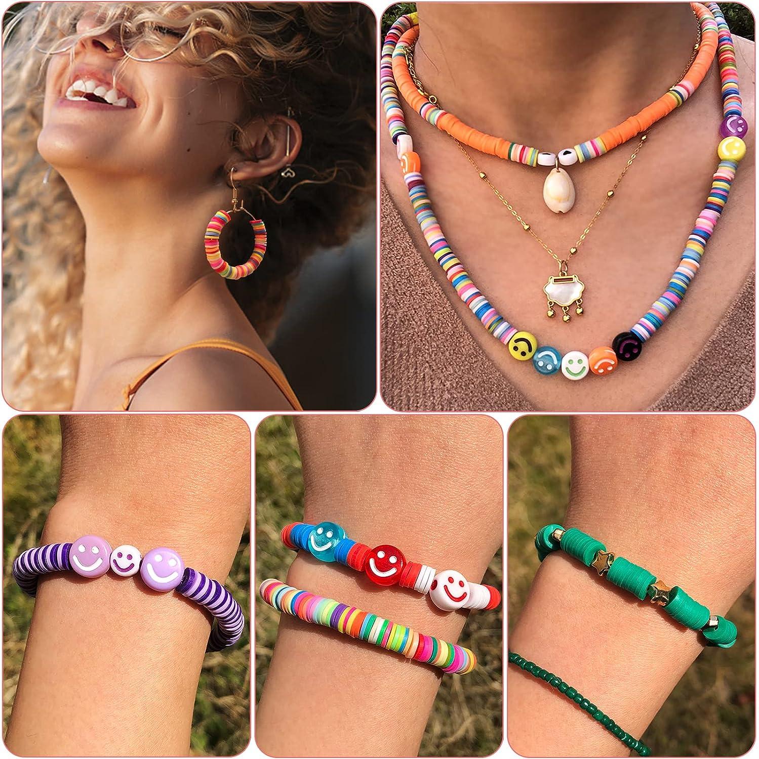 6mm Colorful Clay Beads Charms & Elastic Strings - DIY Bracelet Making Kit  Perfect for Crafting Unique Jewelry