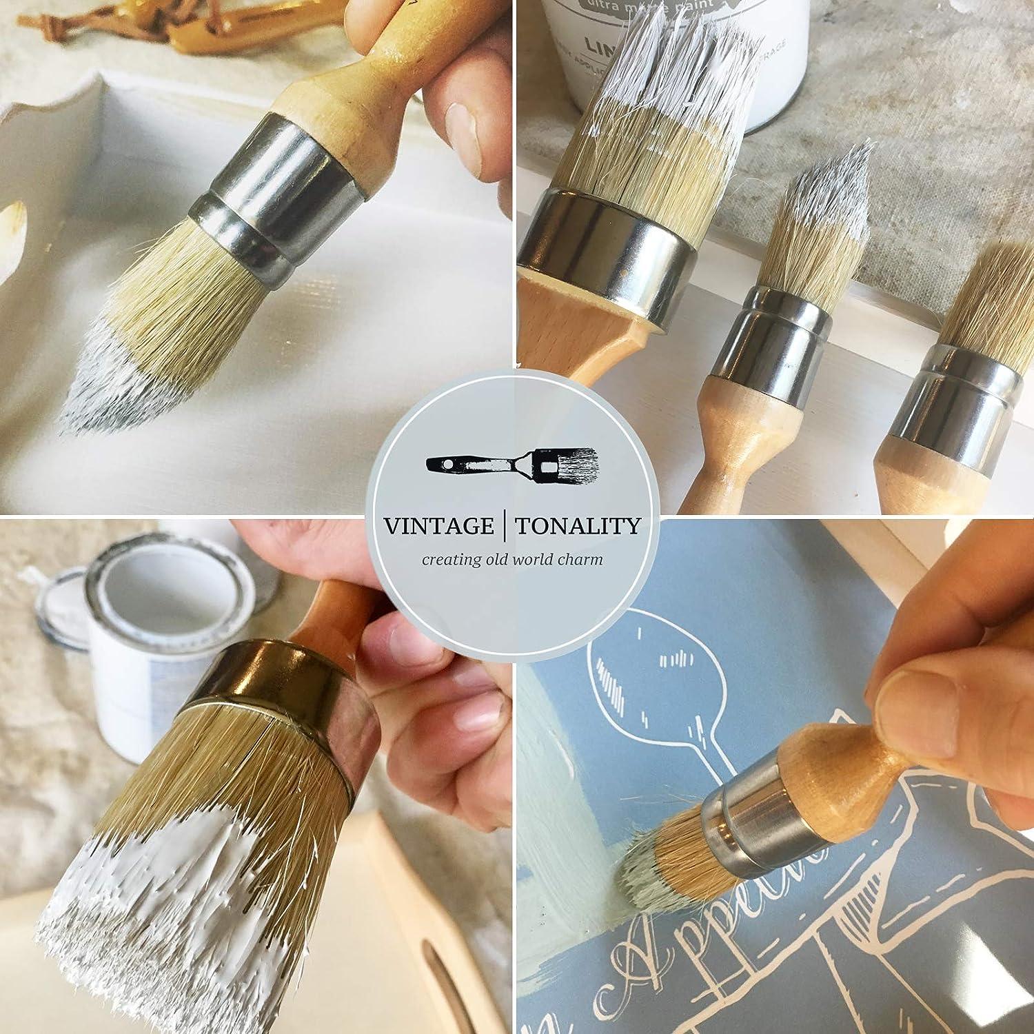6pcs Wooden Natural Stencil Brushes Stipple Paint Brushes Set for