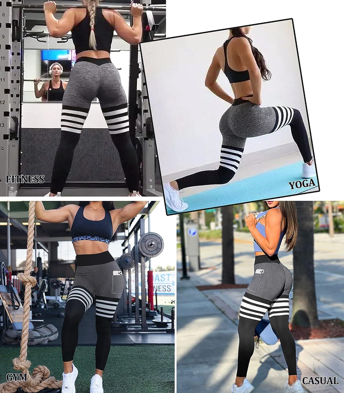 Women Seamless Yoga Leggings Workout Pants Booty Enhancer High Waist Tummy  Control Running Tights Gym Activewear for Fitness Skinny Leggins