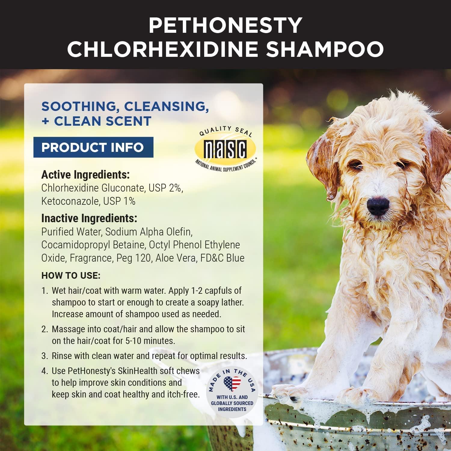 PetHonesty's Chlorhexidine Shampoo Ketoconazole & Aloe for Dogs & Cats