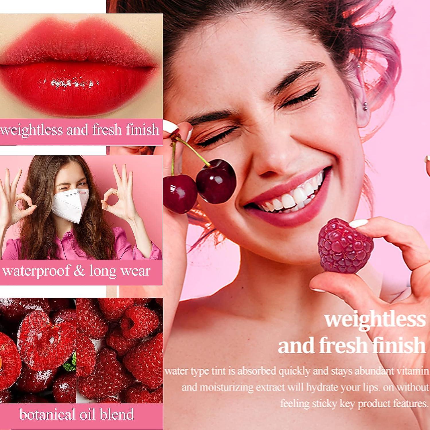 6 Colors Lip Tint Stain Set Velvet Lip Tint Watery Lip Stain Moisturizing Waterproof Long Wear 