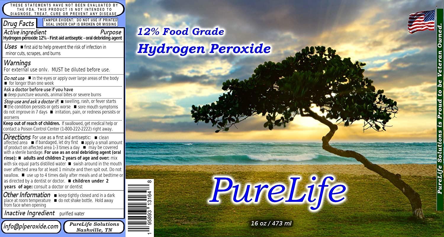 12% H2O2 Hydrogen Peroxide - Food Grade, 16 fl Oz