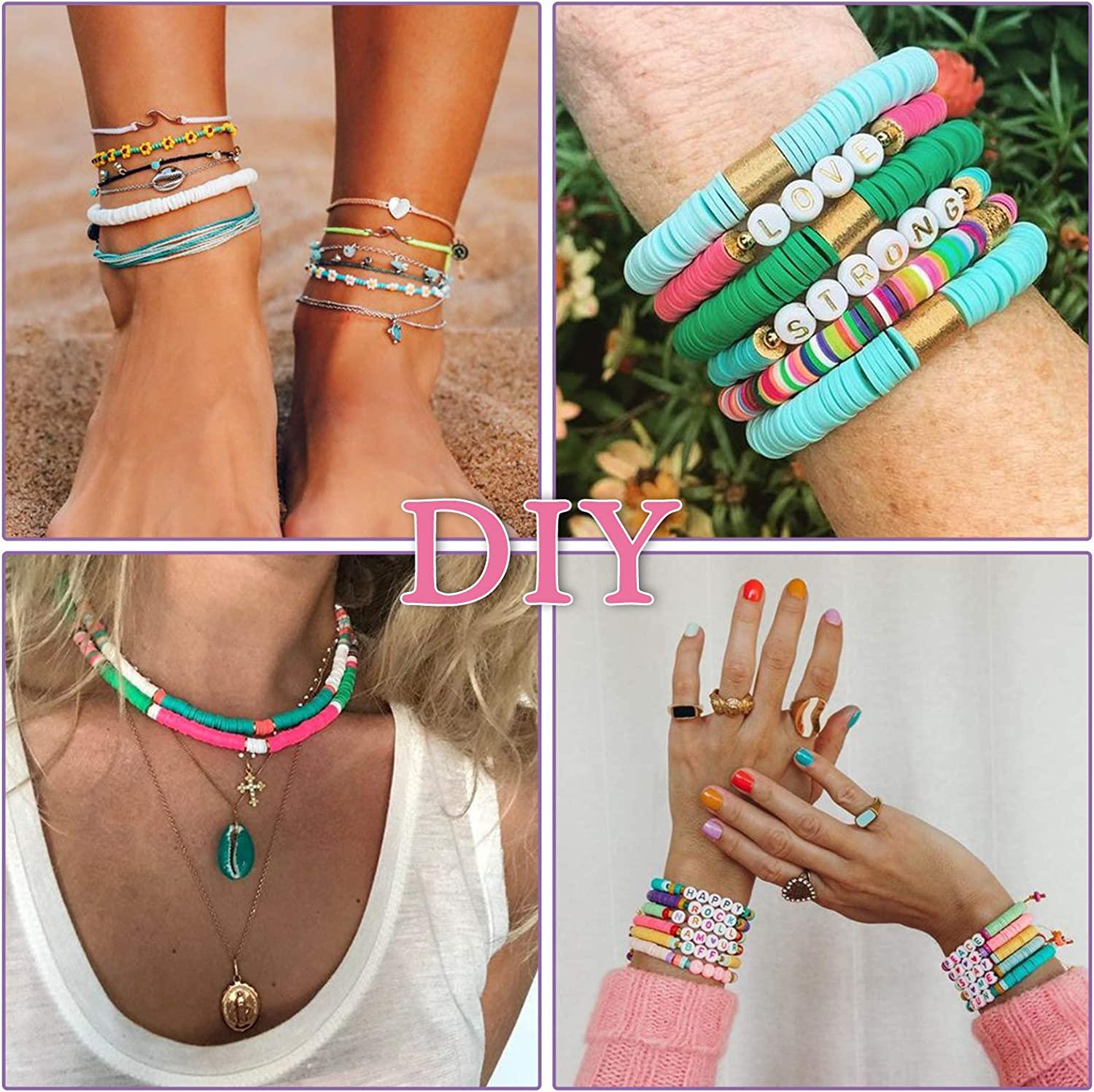 Boho Clay Beads Bracelet Kit Friendship Bracelet Making Kit for