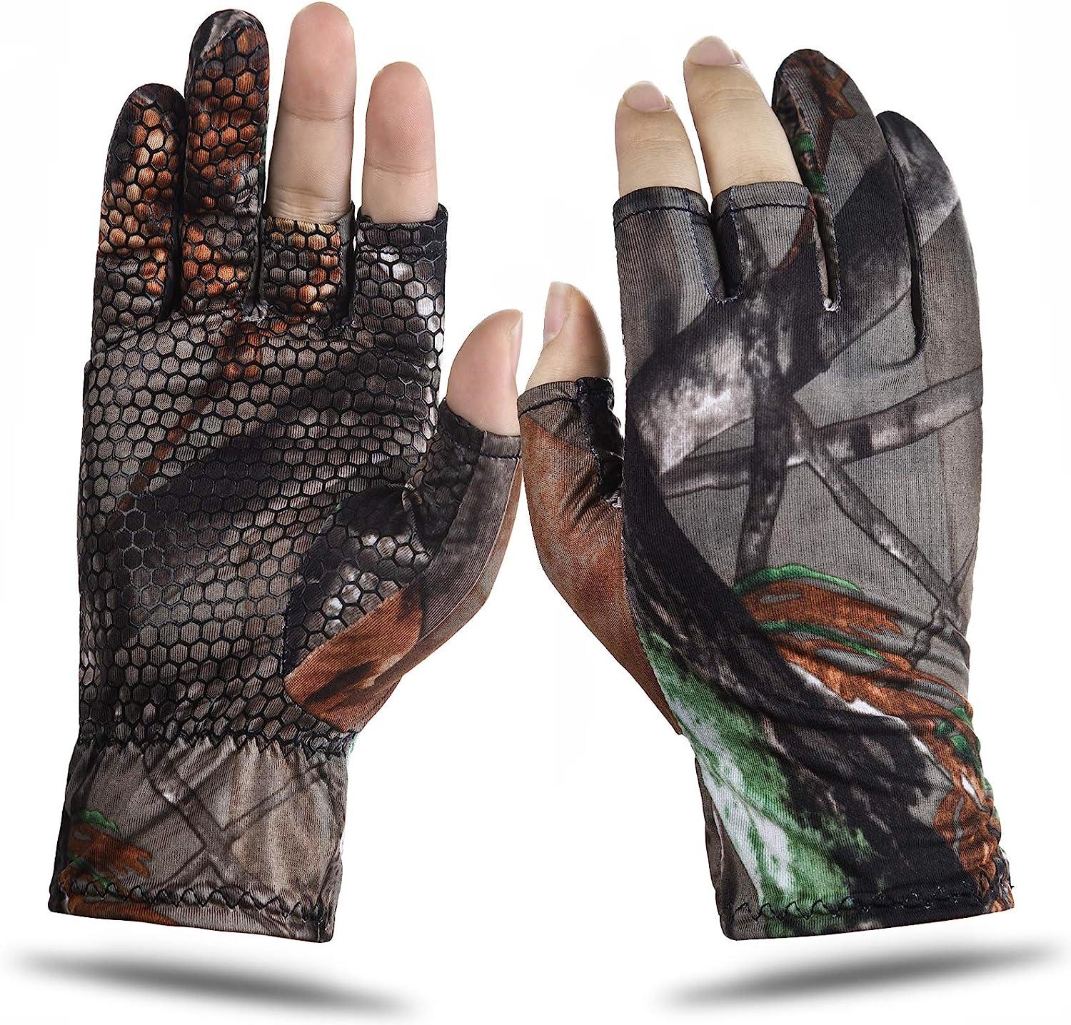 EAmber Camouflage Hunting Gloves Fingerless Gloves Pro Anti-Slip