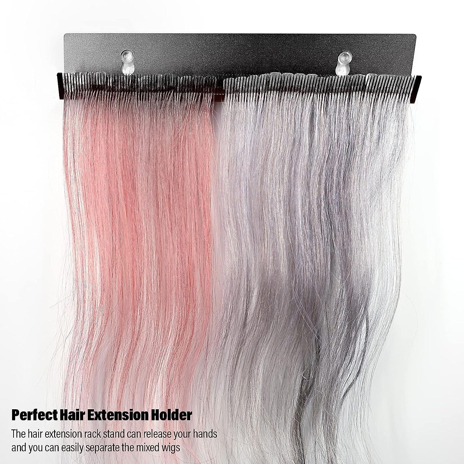EHDIS Hair Extension Holder for Styling Hair Stands Stainless Steel Hair  Extension Display Hair Hanger for Washing, Coloring and Blow-Drying of  Weft