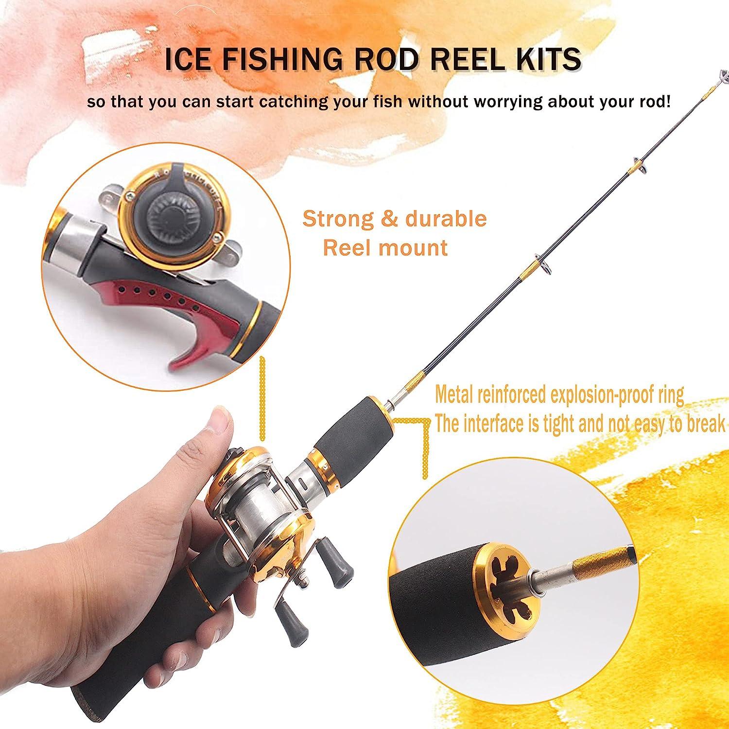Jinsheng Zhuoyu Ice Fishing Rod Reel JIG Soft Lures Spoon Complete Kits  with Fishing Equipment Bag