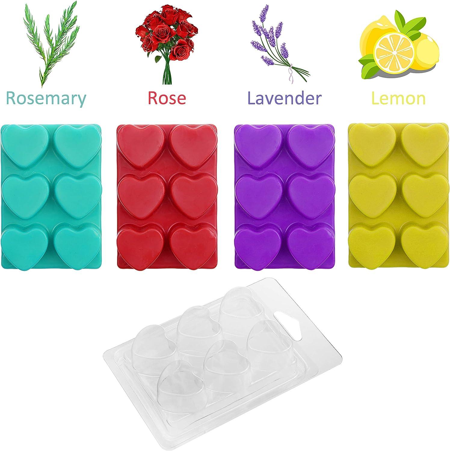 Wax Melt Molds 6 Cavity Clear Plastic Clamshell Mould Cube Tray for Candle  Making and Soap Wax Melts Boxes 