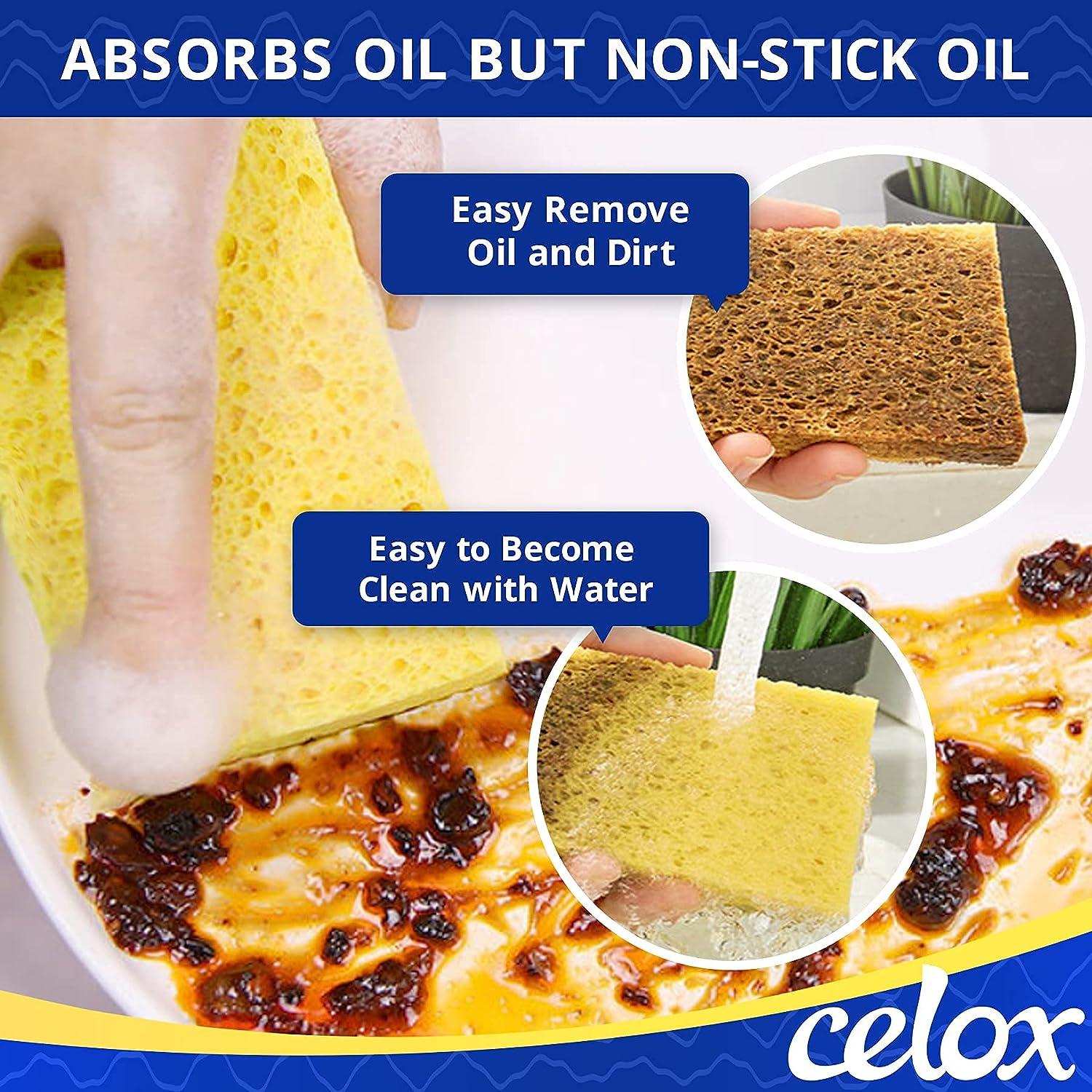 CELOX 5 Pack Kitchen Scrub Brush Set with Ergonomic Handle, Deep