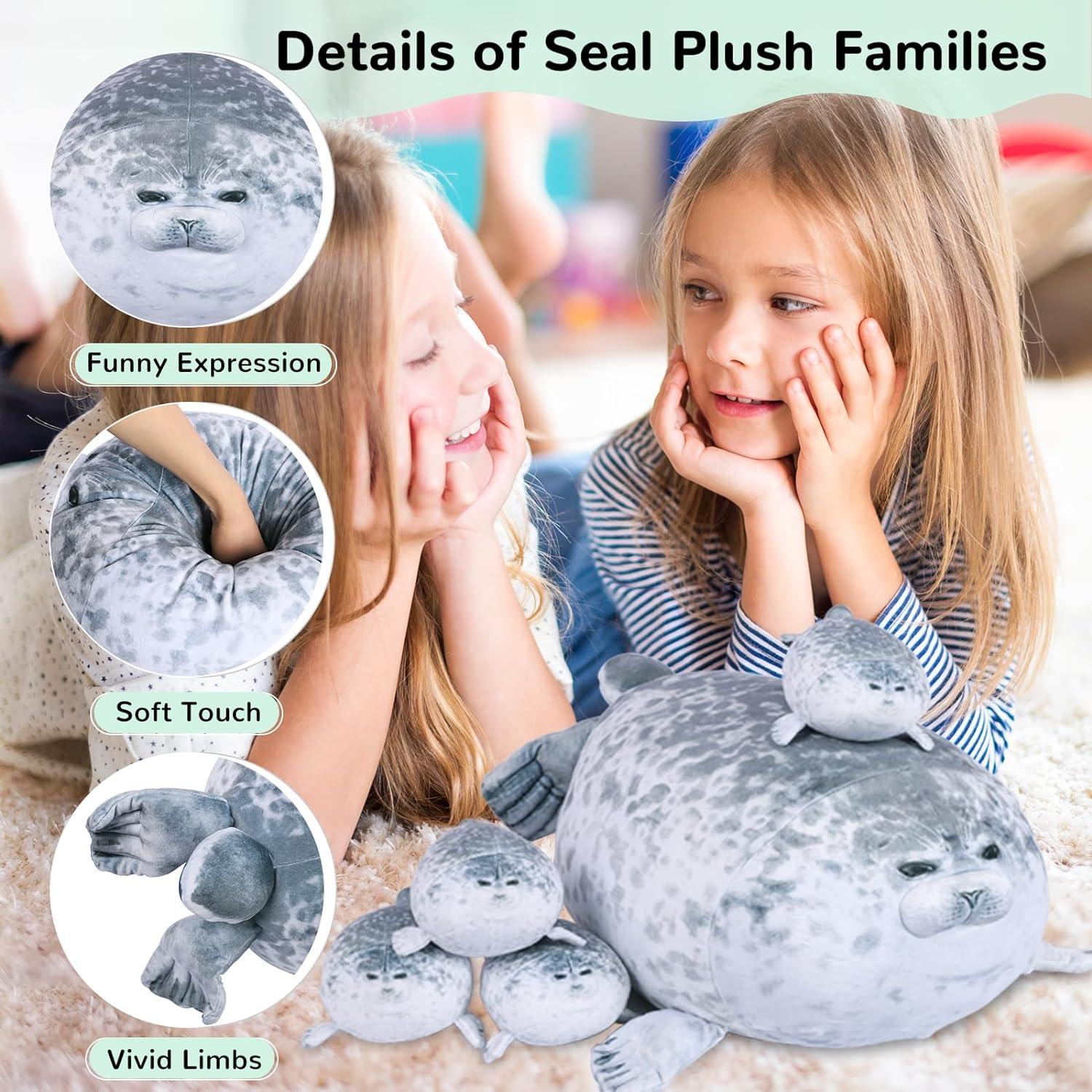 White Blue Baby Seal Plushies