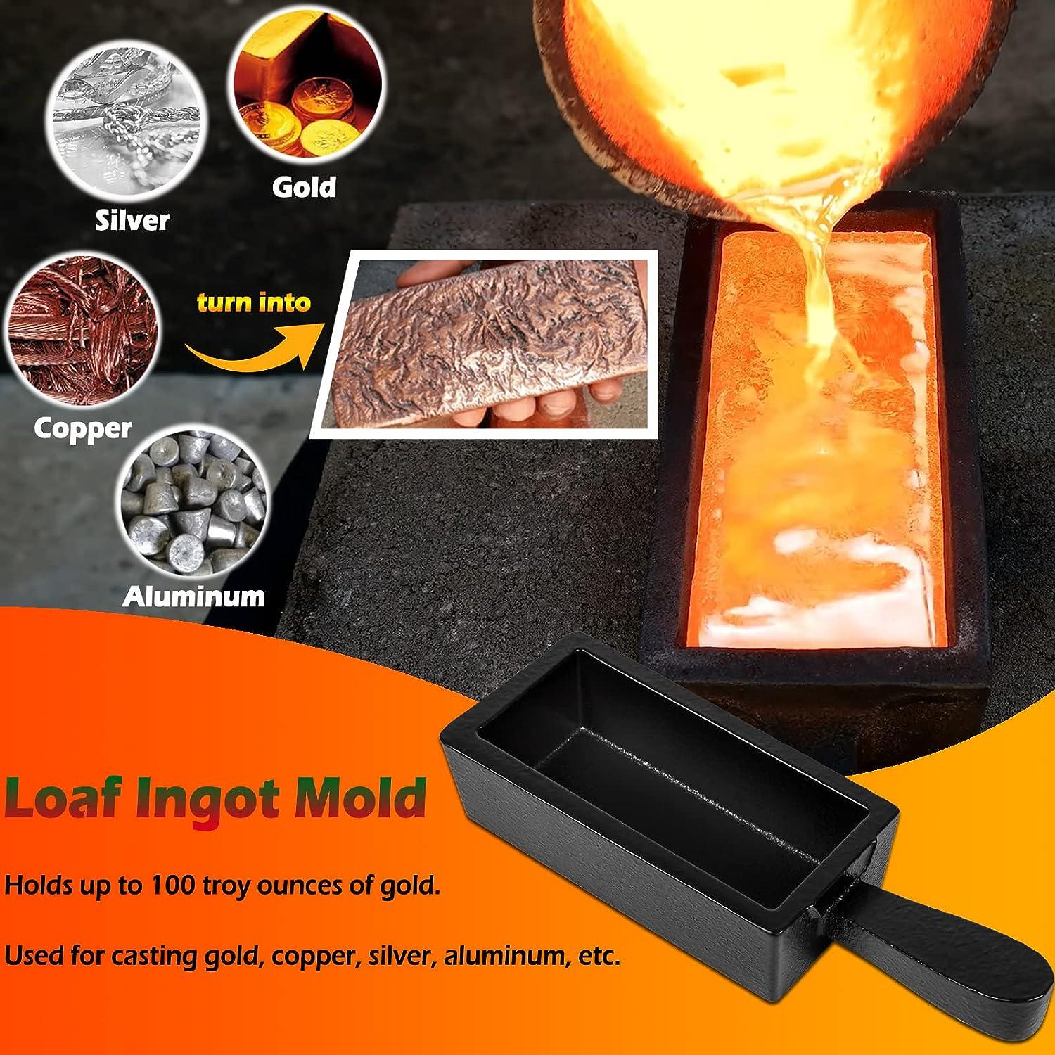100Troy Ounce Loaf Cast Iron Ingot for Melting Casting Refining 100x50x25mm