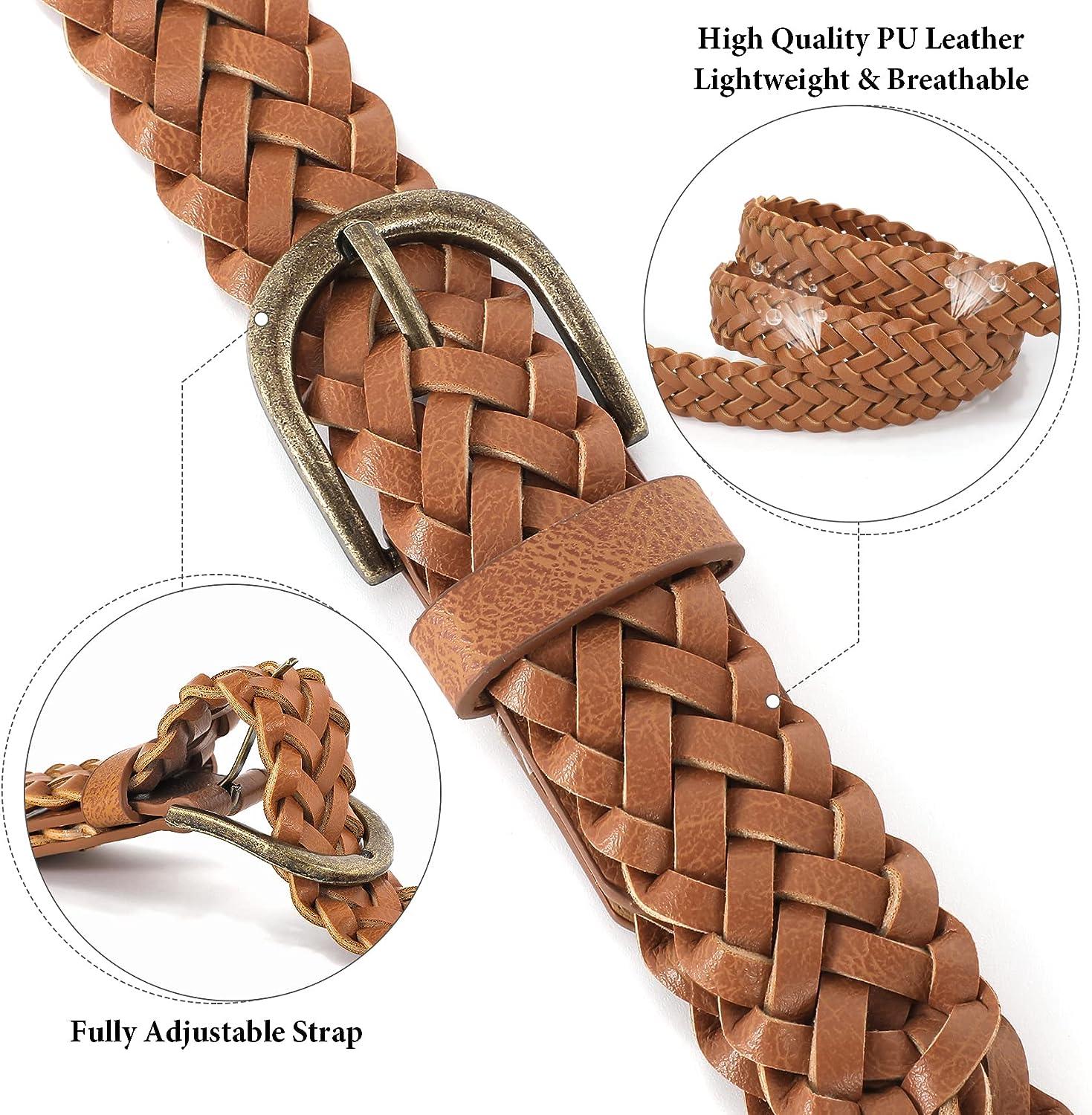 Brown Braided Leather Belt - Made In France