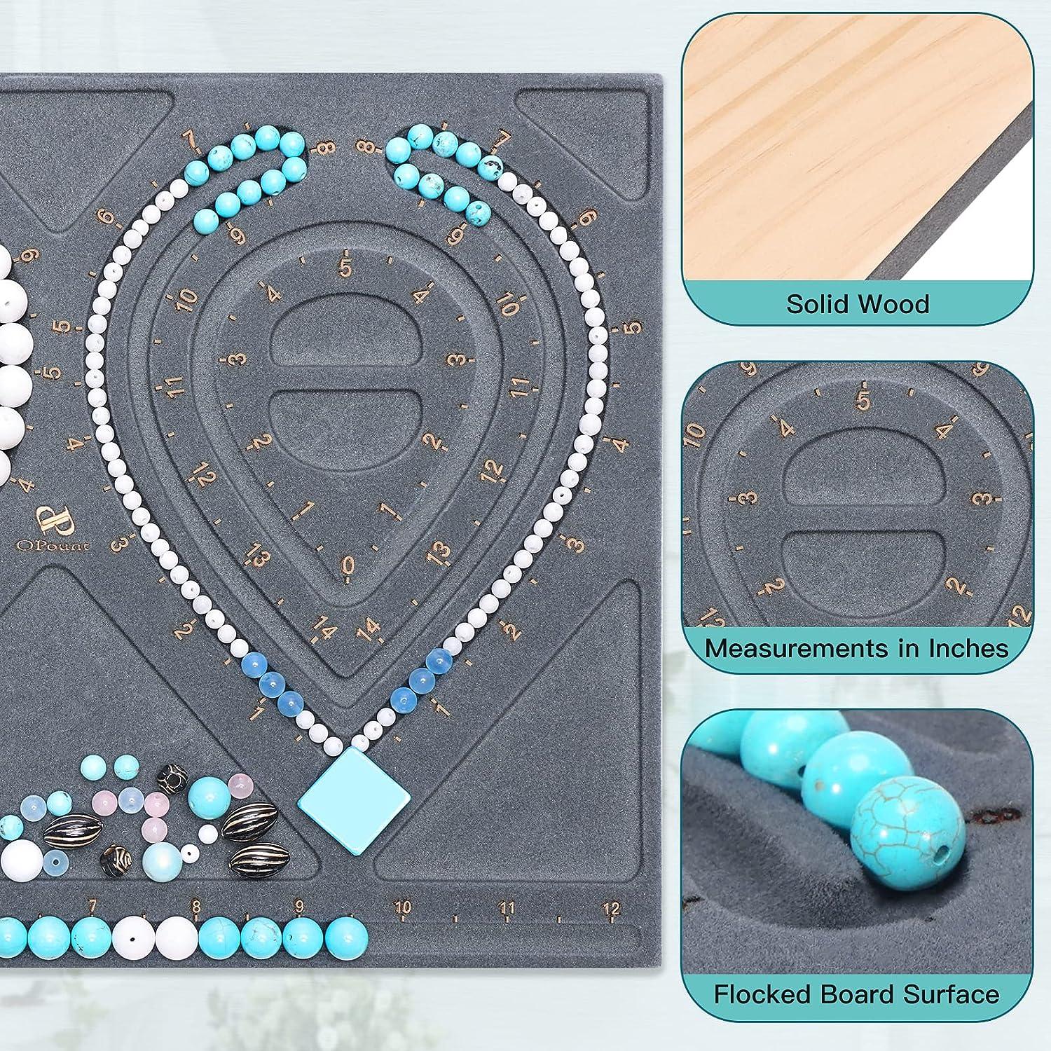 PP OPOUNT Wooden Jewelry Design Board, Flocked Bead Board for