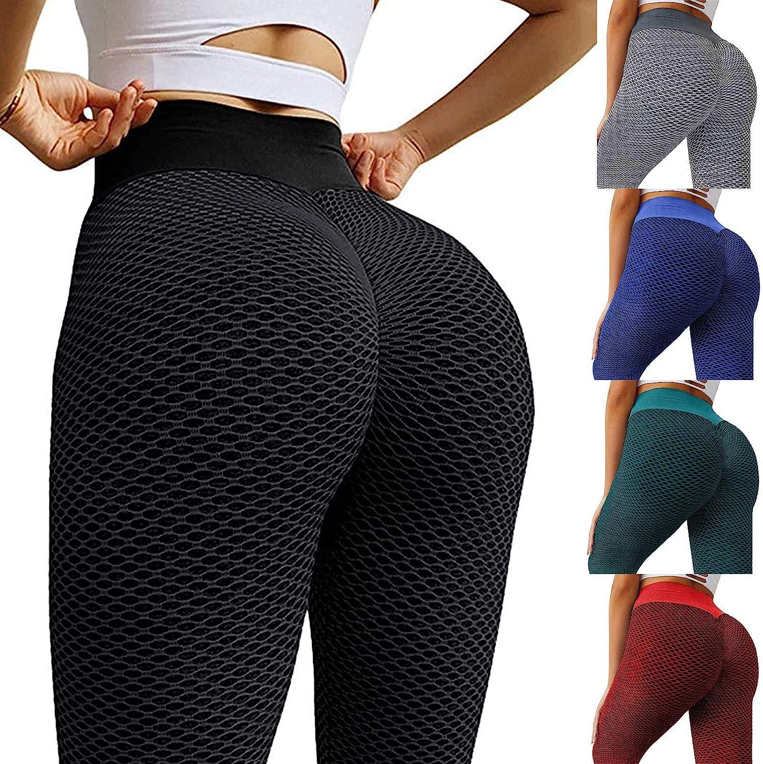 Yoga Leggings for Women Butt Lifting Hot Shorts High Waisted Tummy Control  Bubble Sport Yoga Pants Tights