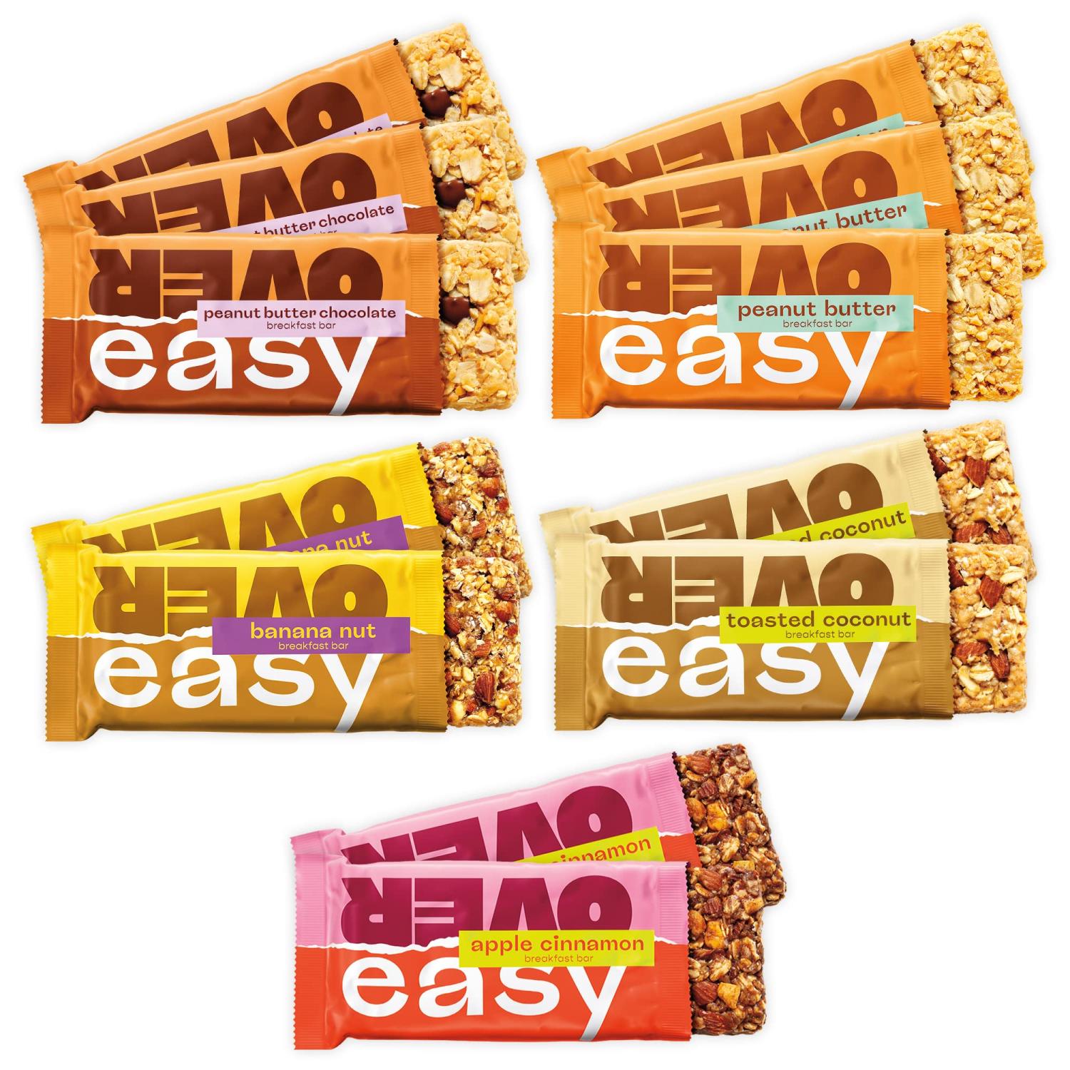 OVER EASY Breakfast Bars All Natural, Clean Ingredient Protein Bars