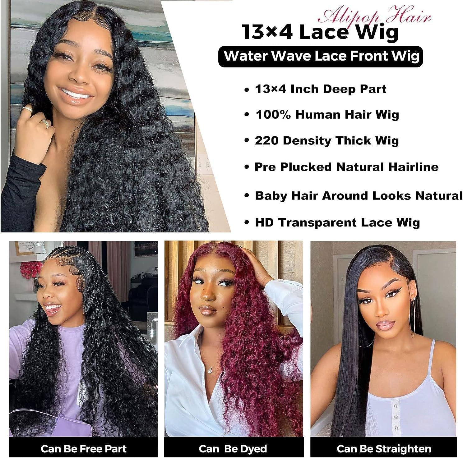 220 Density HD Lace front wigs human hair Pre Plucked,18 Inch Body Wave HD  Transparent 13x4 lace front wigs human hair for Black Women,Brazilian  Virgin frontal wigs human hair Natural Black 