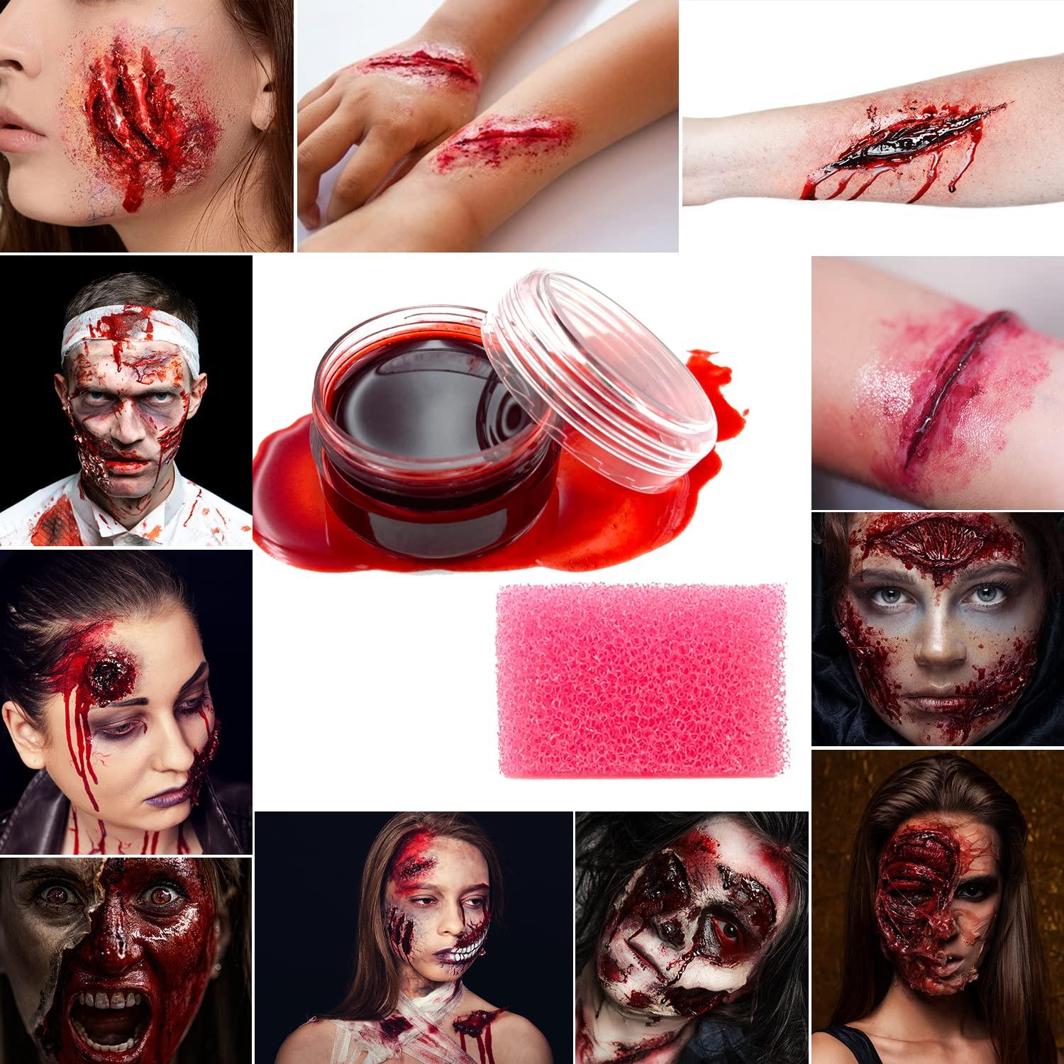Halloween Fake Wounds Scars Wax Bruises Body Face Painting Cosplay SFX  Makeup Kit Body Face Paint Tools Sponge&Spatula