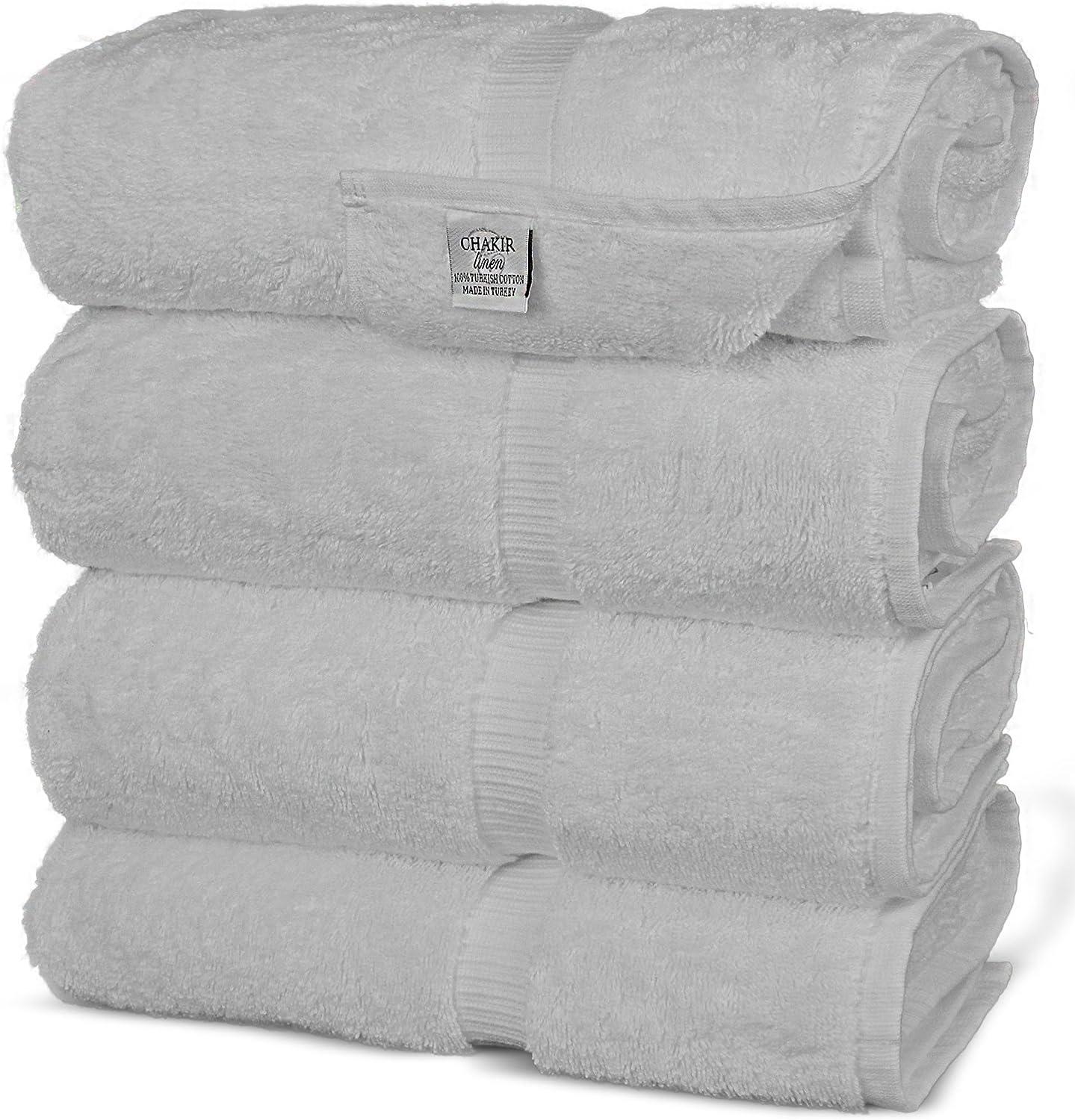 Chakir Turkish Linens, 100% Cotton Premium Quality Turkish Bath Sheets  (35''x70'' Large Bath Sheet Towels - Gray)