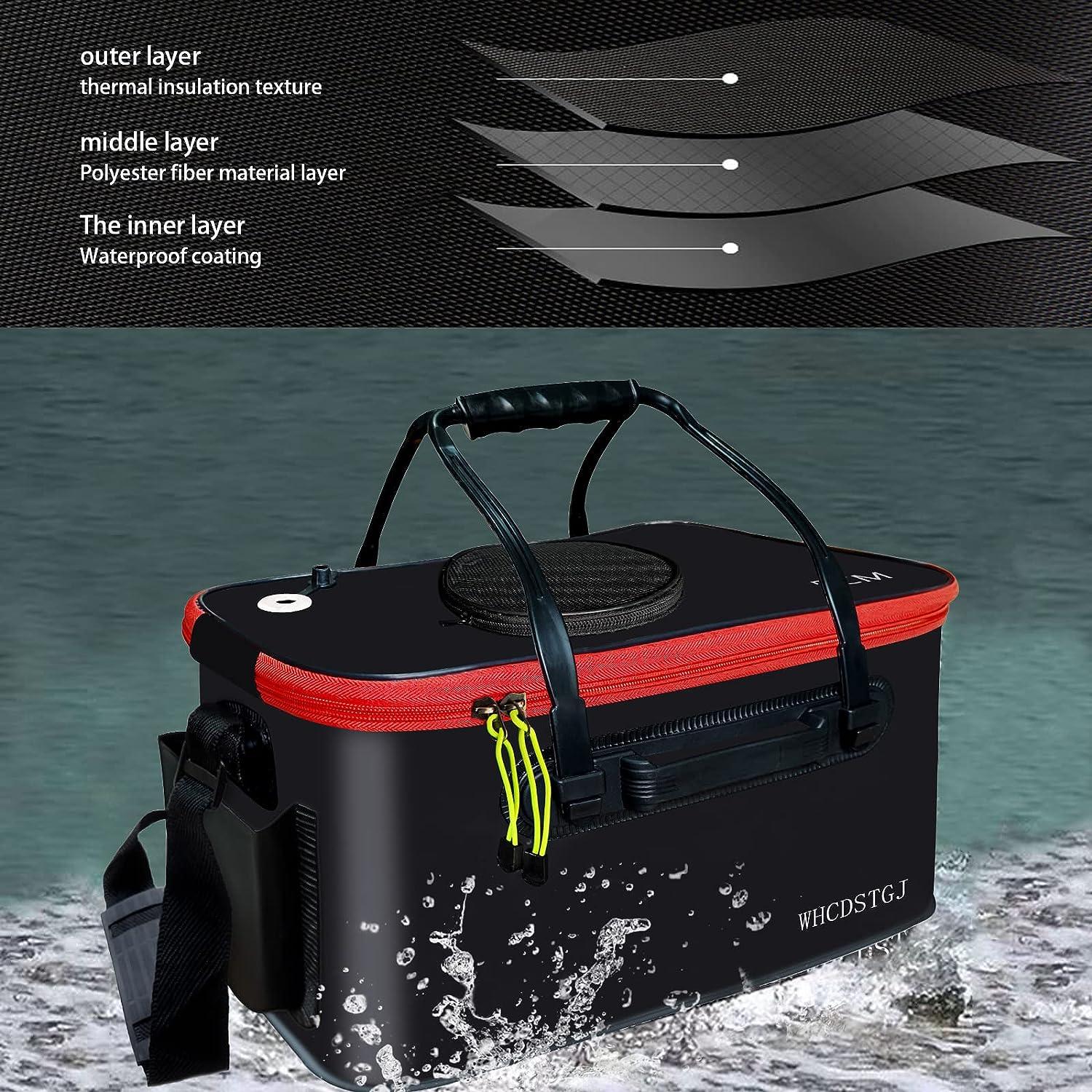 Foldable Fishing Bait Bucket Camping EVA Bag Fish Container for