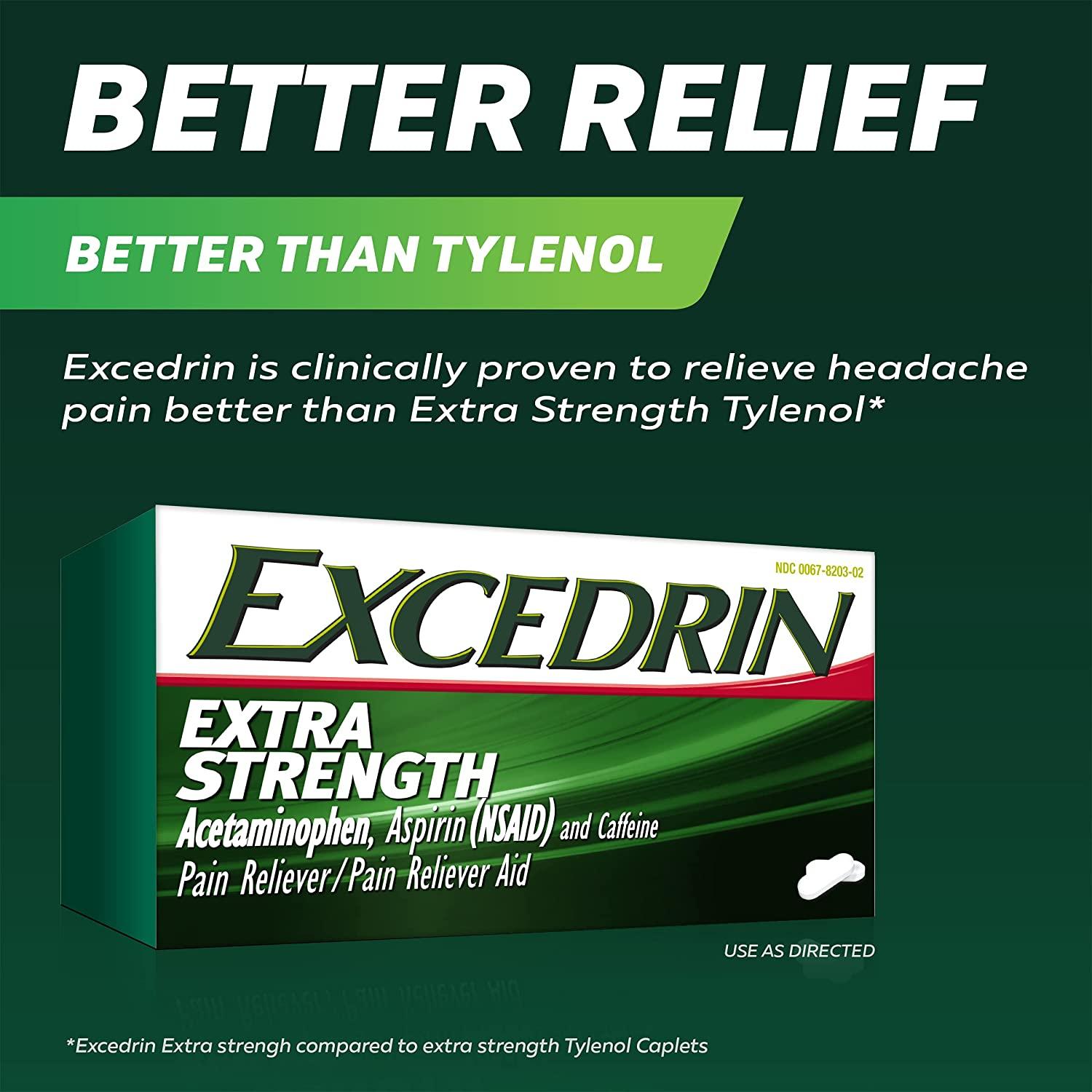 Excedrin Extra Strength Pain Reliever, Caplets - 200 count