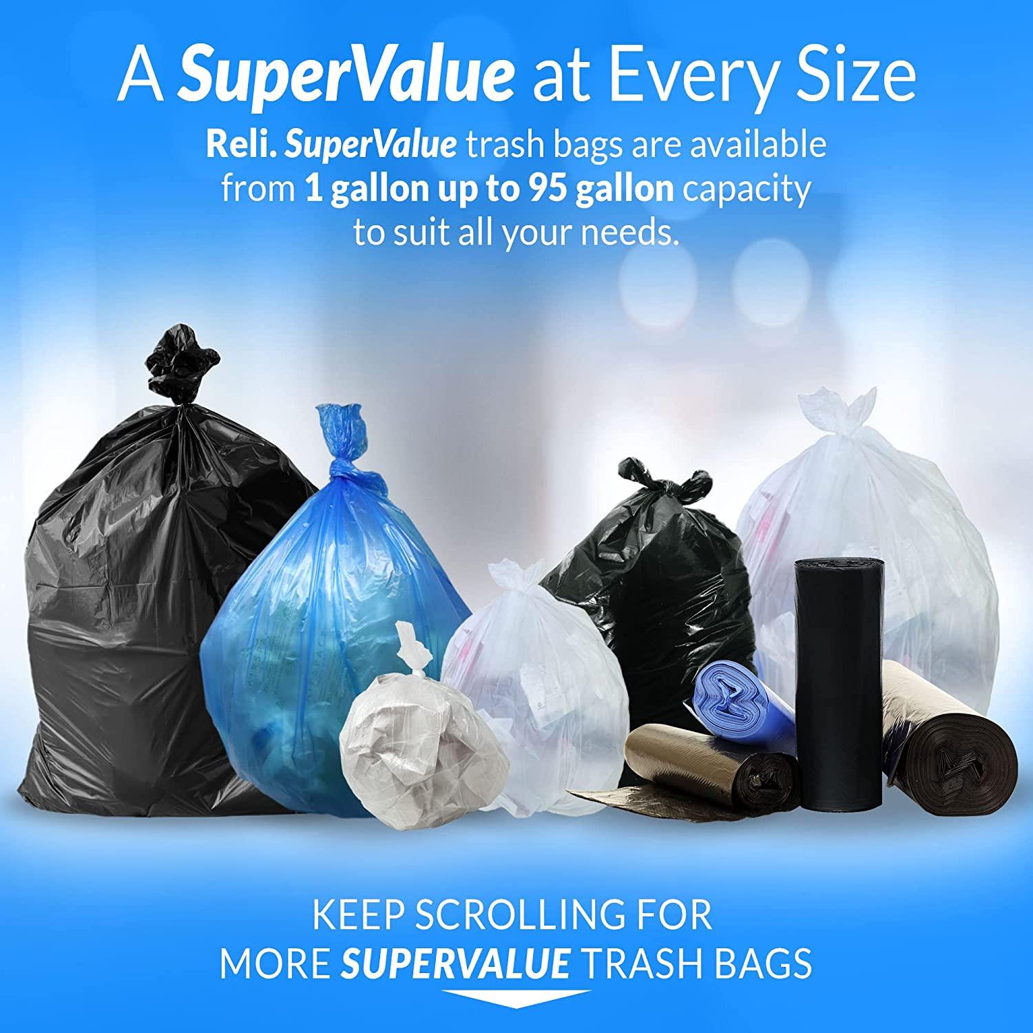 Reli. SuperValue Trash Bags 13 Gallon, 1000 Count, Tall Kitchen Garbage  Bags Bulk - Clear, 13 Gallon Clear Trash Bags / Trash Can Liners for  Garbage, Made for 12 Gal, 13 Gal, 16 Gal - Unscented 13 Gallon