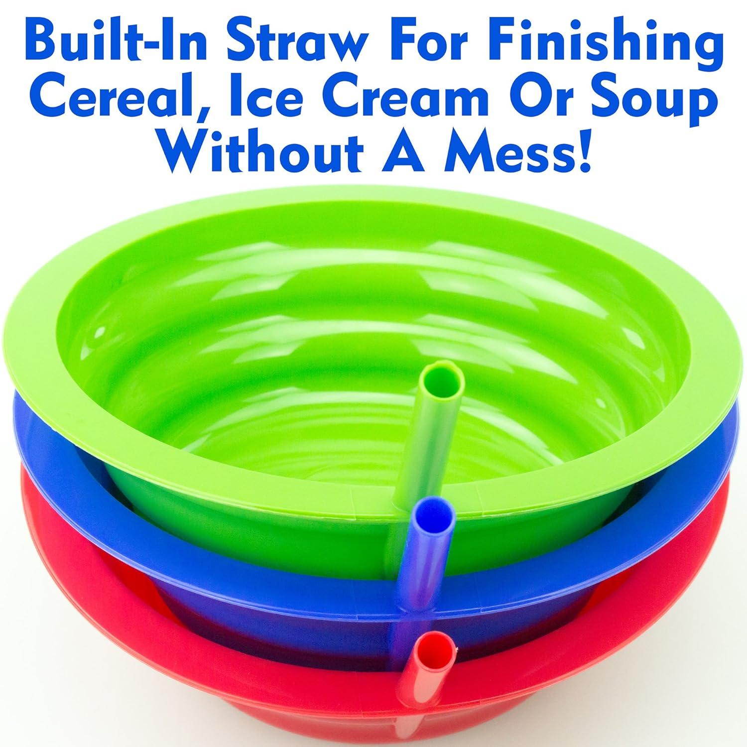 8 Pc Cereal Bowls with Straws and Kids Straw Cups Set Sippy Sip-a-Bowl BPA  Free